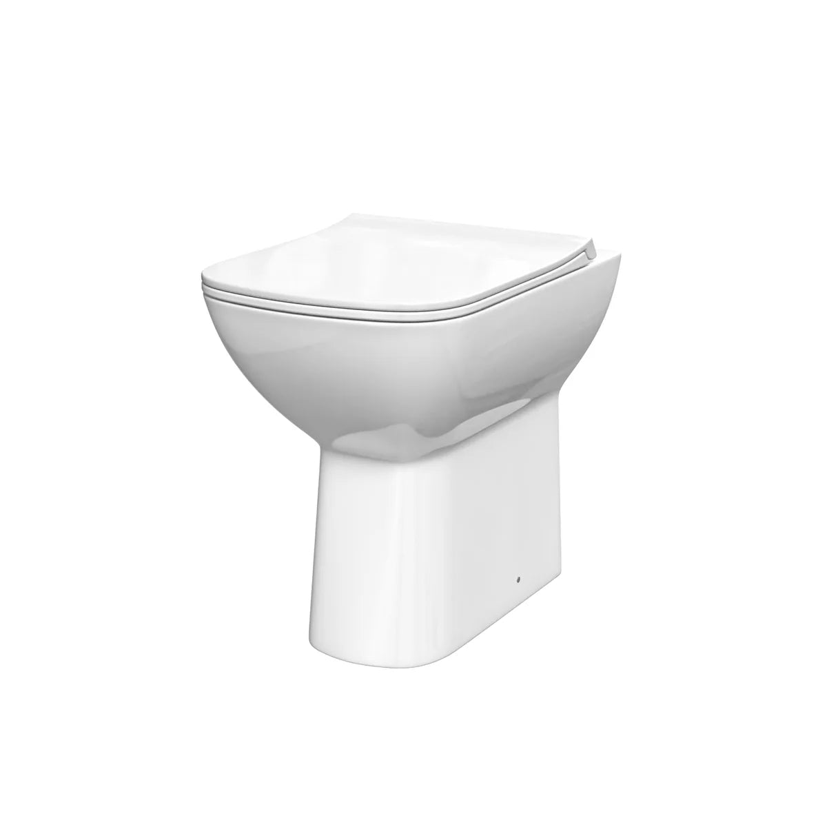 White Square Rimless Comfort Height Toilet with Soft Close Slim Seat