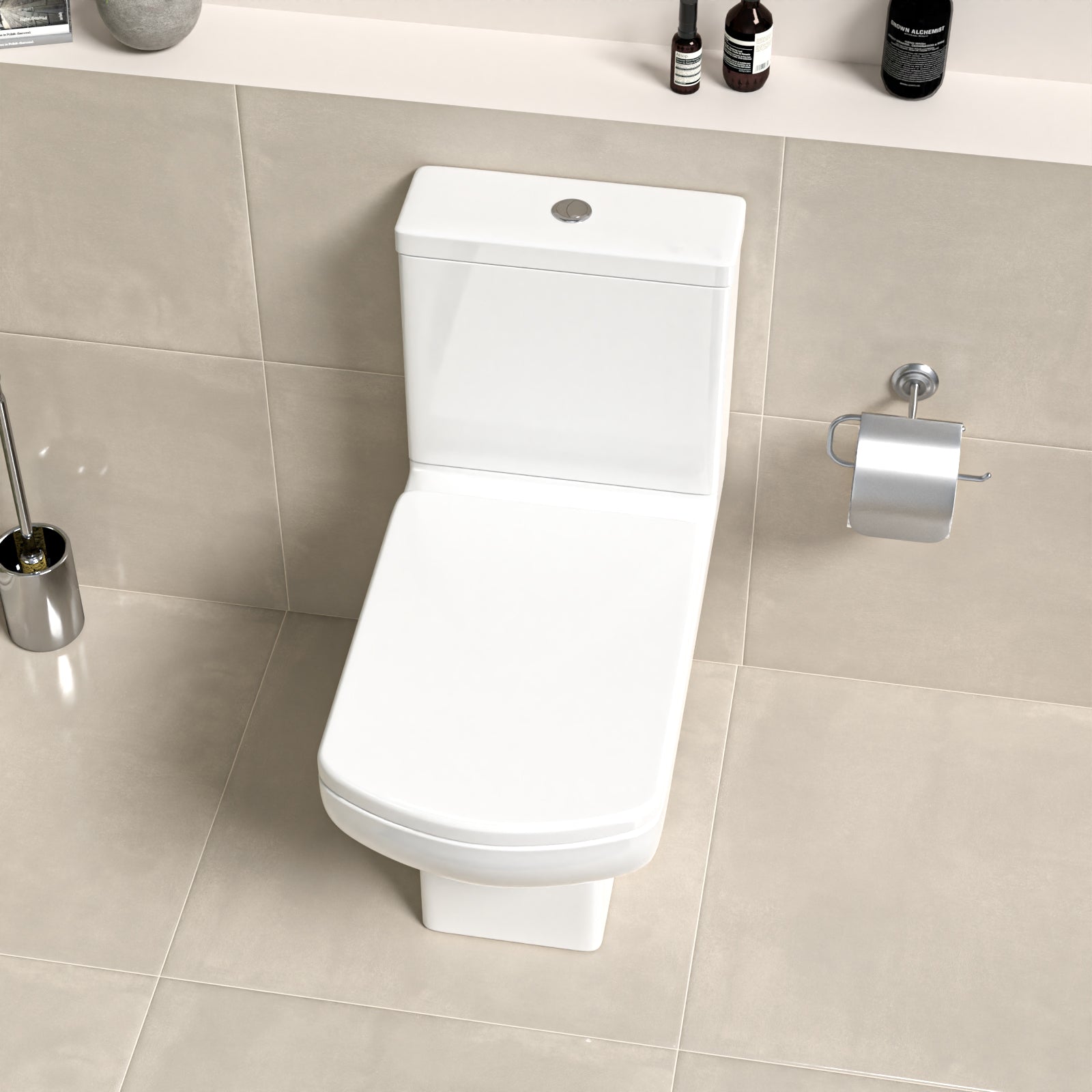 Rimless Close Coupled Toilet With Seat & Cistern