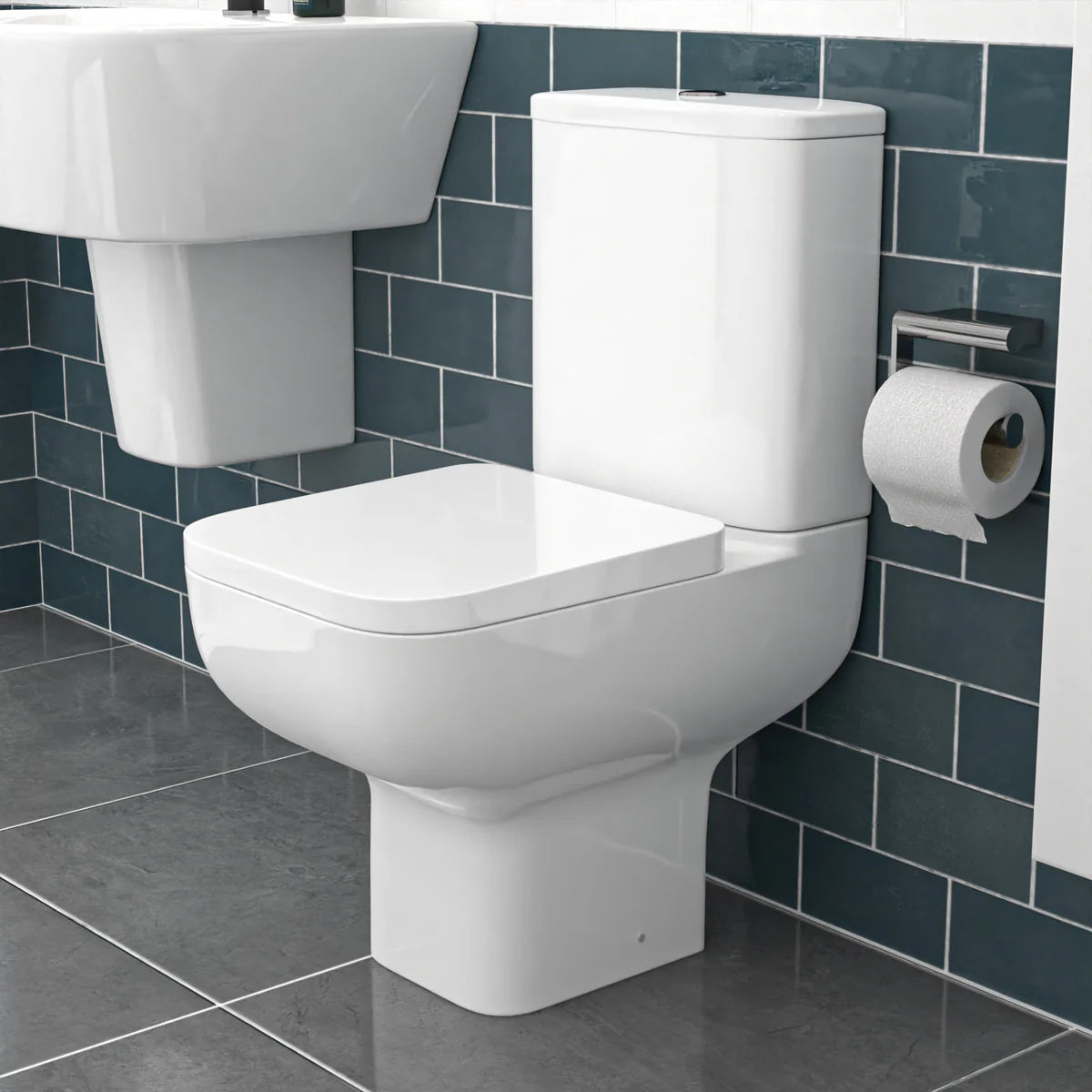 Tornado Flush Close Coupled Cloakroom Toilet with Seat and Cistern