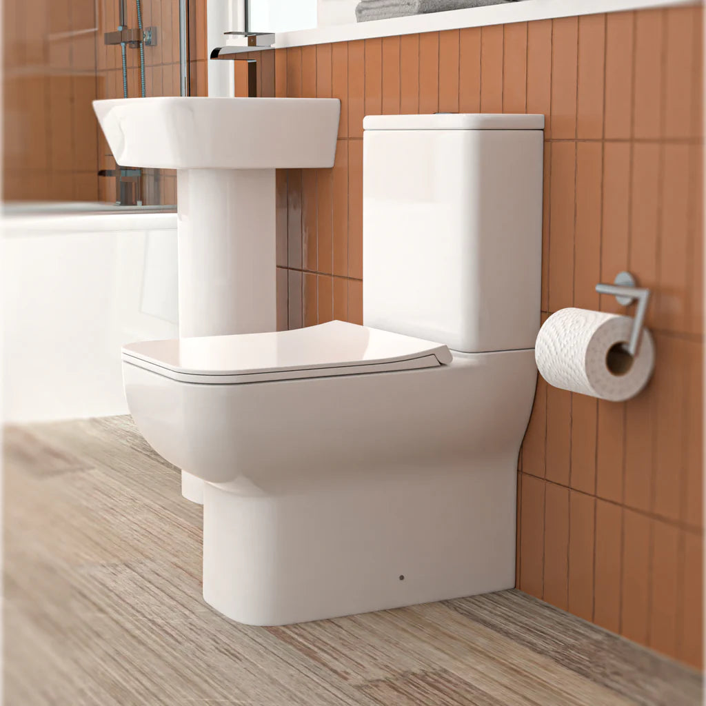 Oxford Square Rimless Close Coupled Toilet With Seat & Cistern