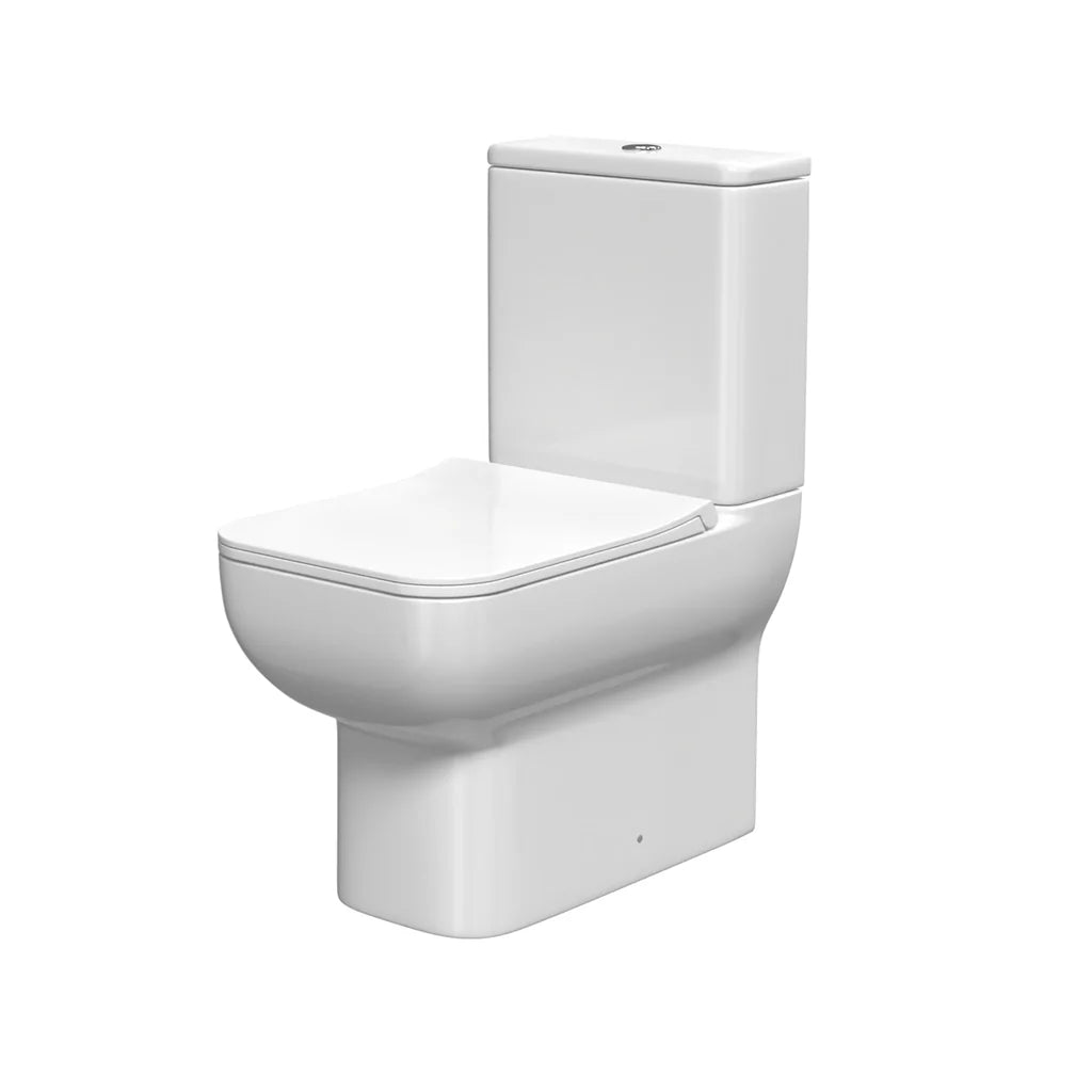 Oxford Square Rimless Close Coupled Toilet With Seat & Cistern