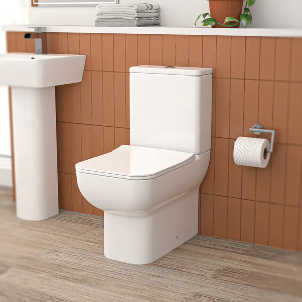 Oxford Square Rimless Close Coupled Toilet With Seat & Cistern