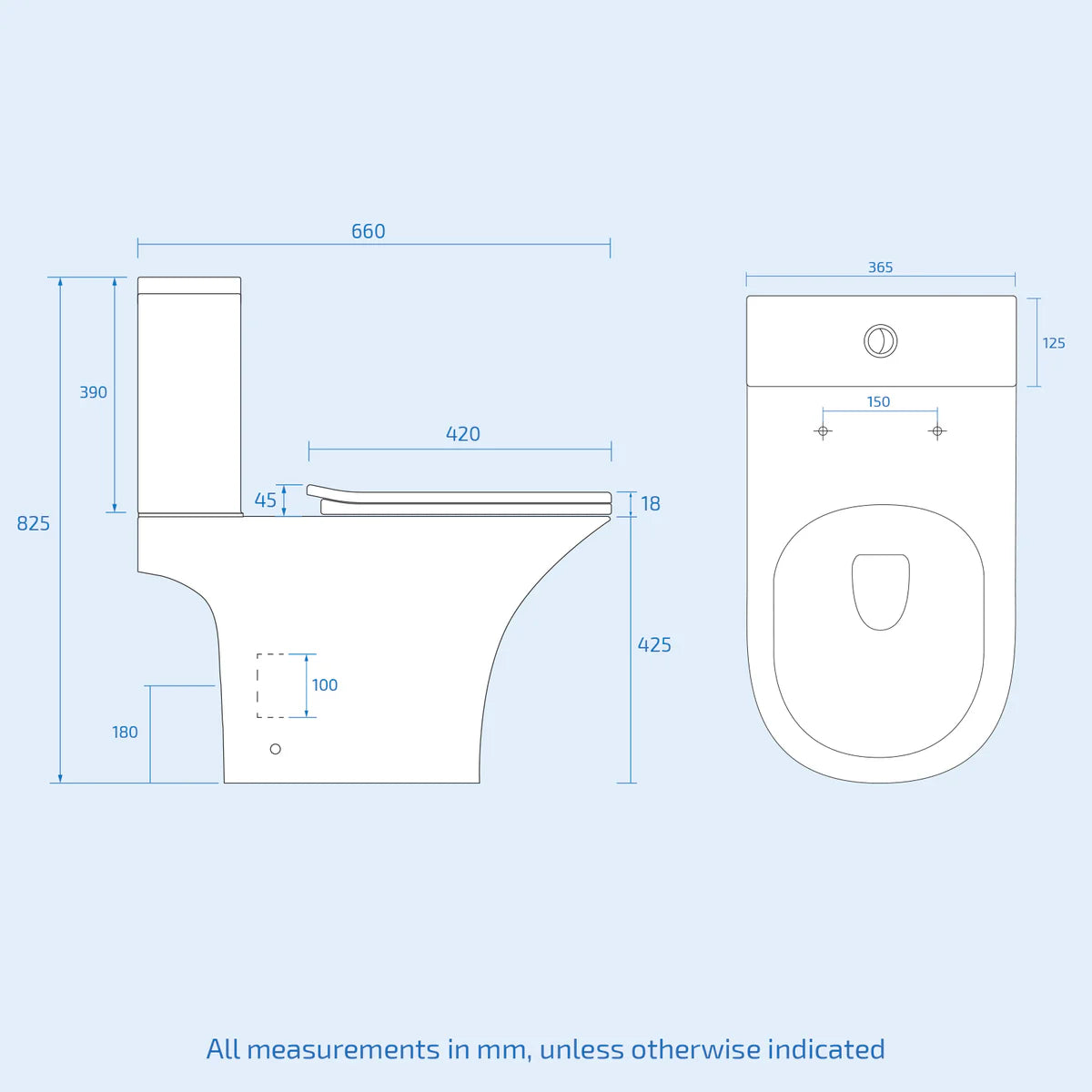 White Close Coupled Rimless Round Toilet Soft Close Seat
