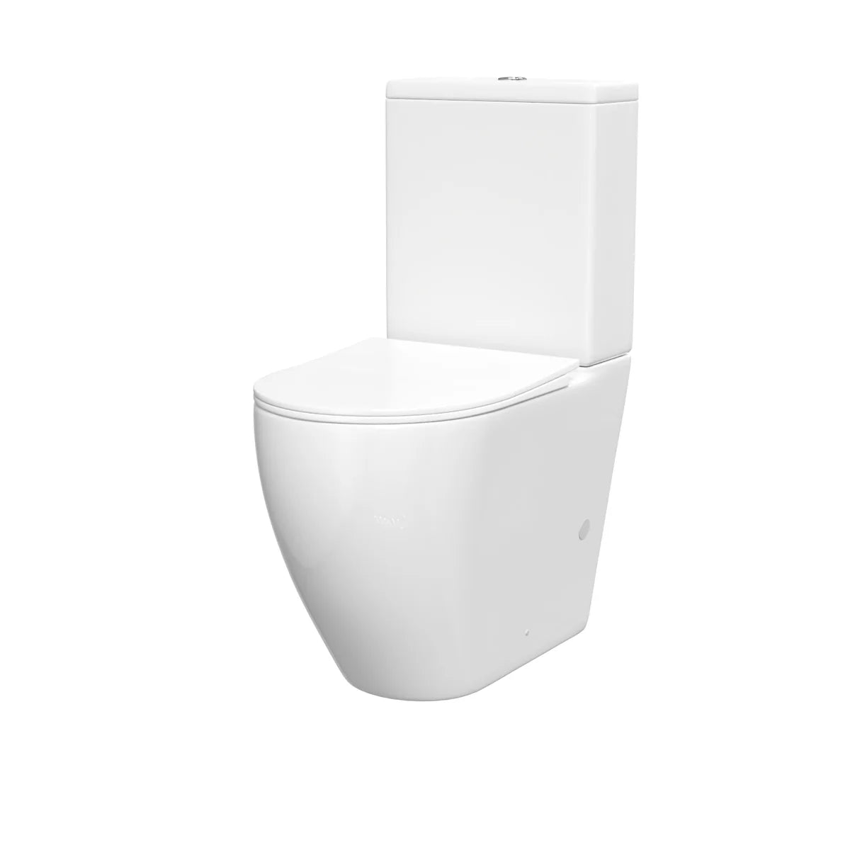 White Comfort Height Soft Close Round Rimless Close Coupled Toilet