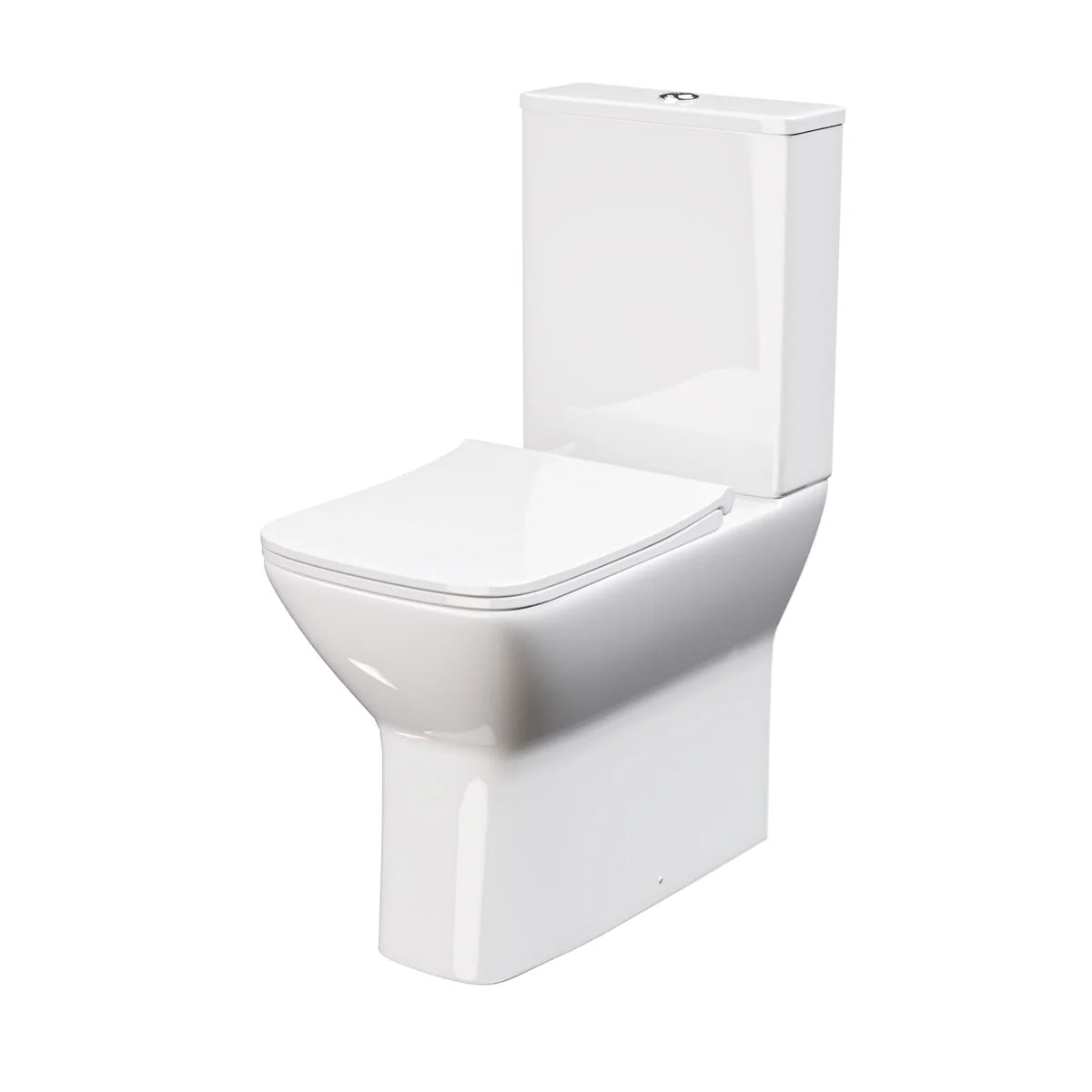 White Comfort Height Soft Close Rimless Close Coupled Toilet
