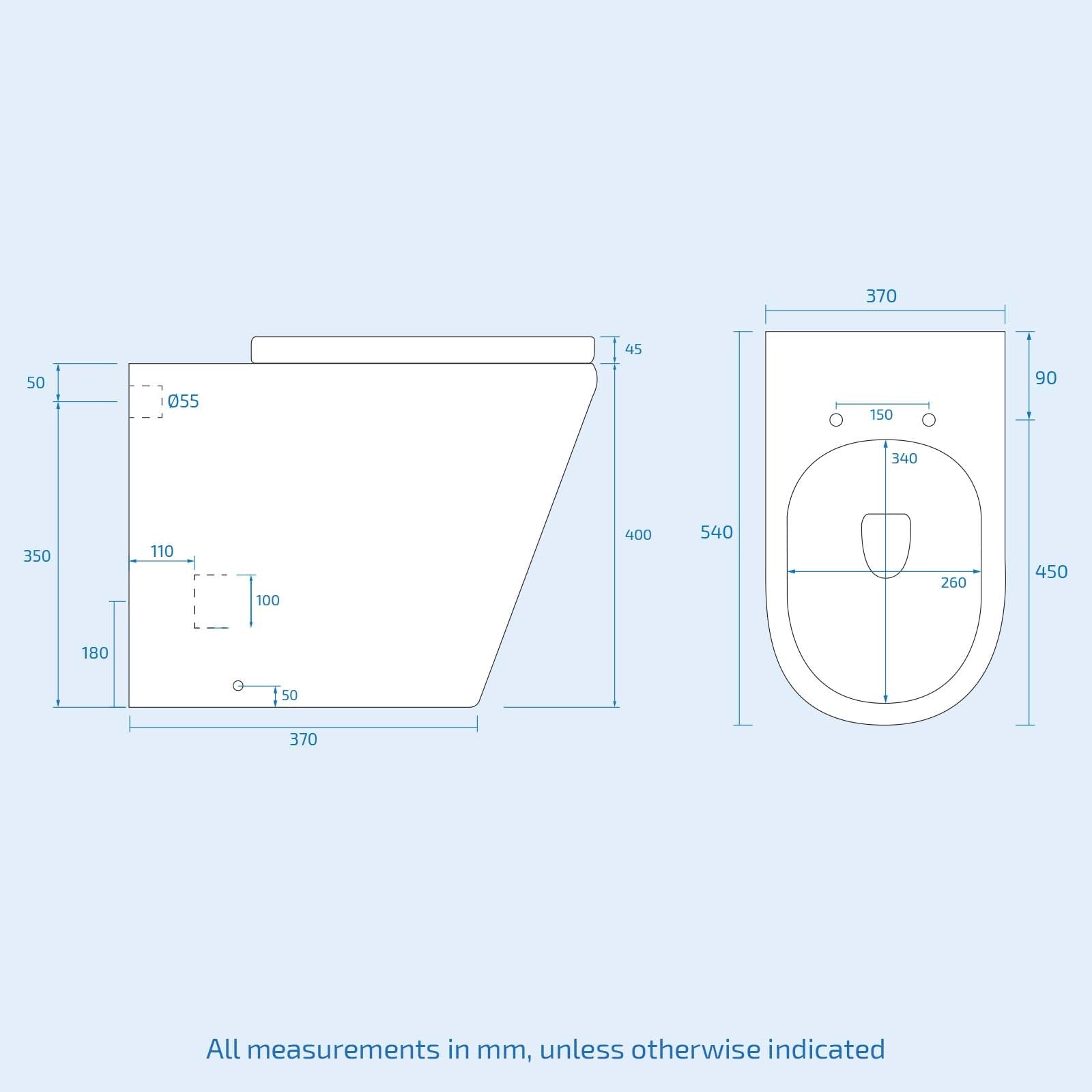 James 1000mm White Slimline Vanity with Basin WC Unit and Rimless Toilet