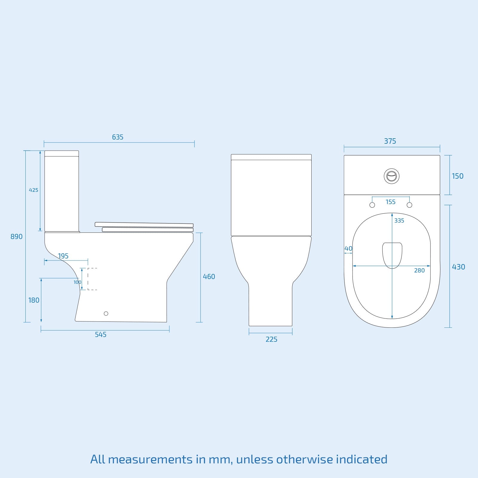 Alaska 600mm Drawers Vanity Unit Wall Hung Steel Grey & Rimless Toilet Set