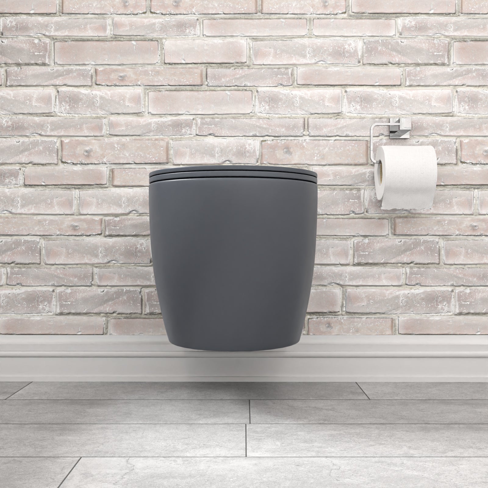 Tornado Flush Dark Grey Wall Hung Rimless Toilet With Soft Close Seat