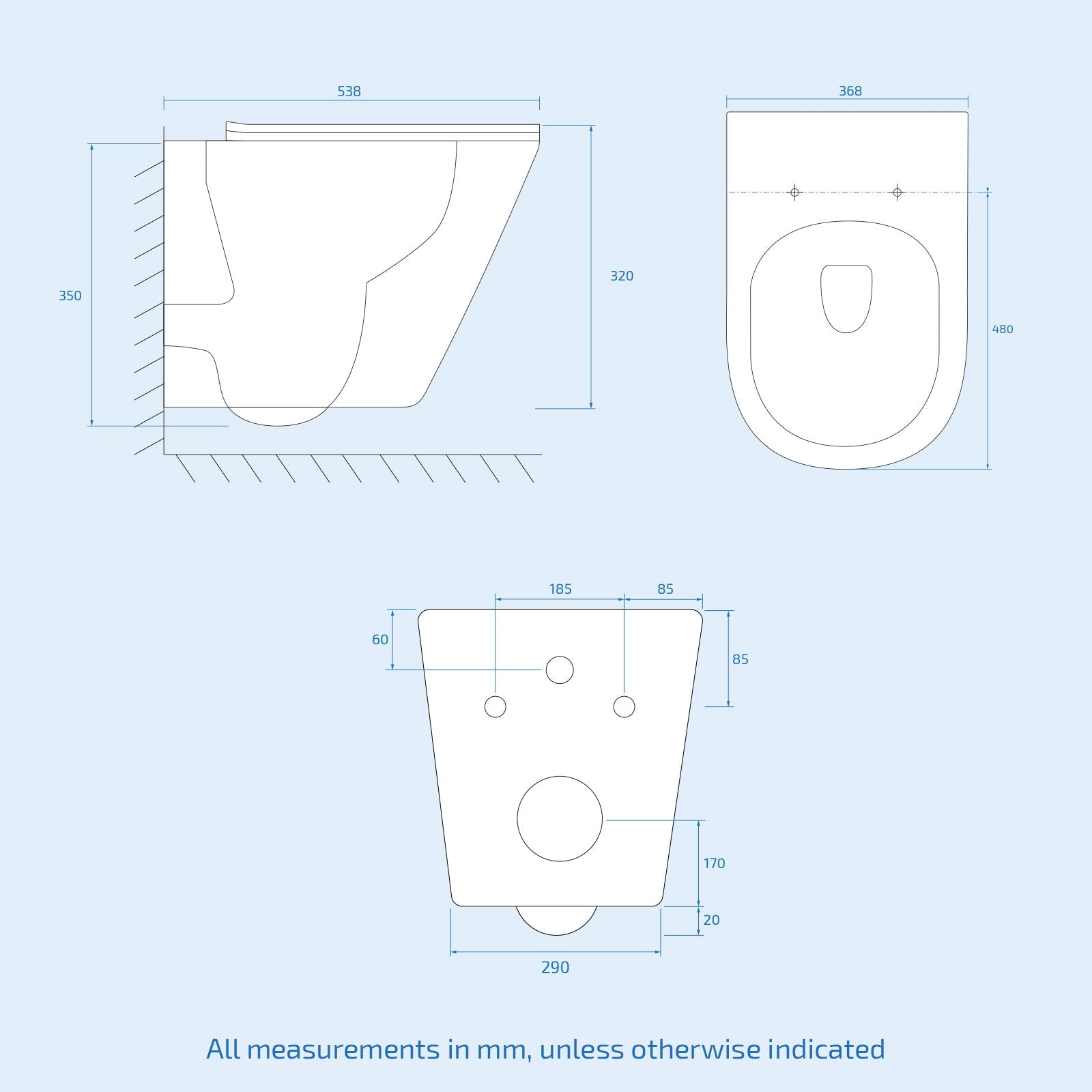 Tornado Flush Round Matte Grey Wall Hung Rimless Toilet With Frame & Flush Plate