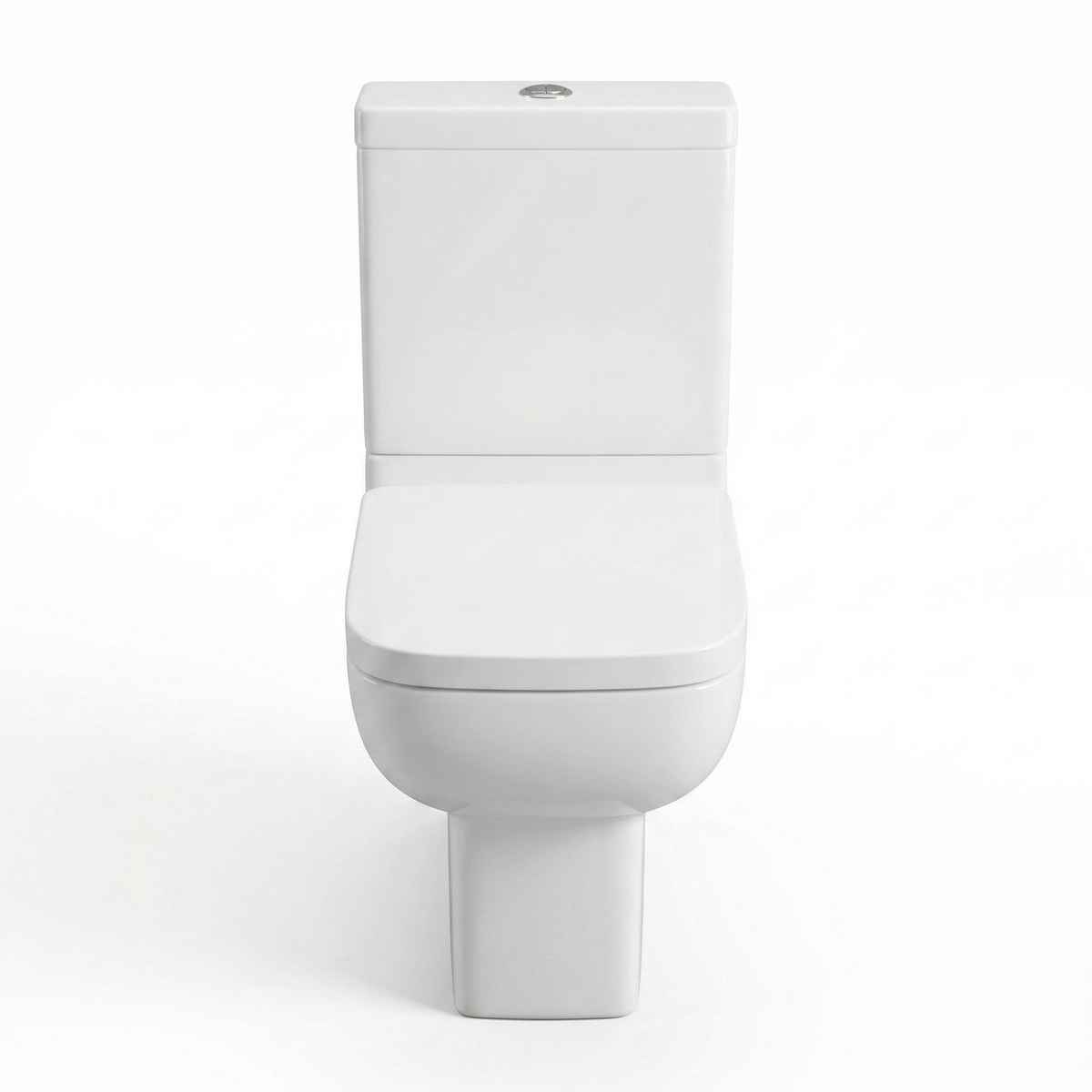 Kartell Options 600 White Close to Wall Rimless Close Coupled Square Toilet with Cistern & Soft Close Seat