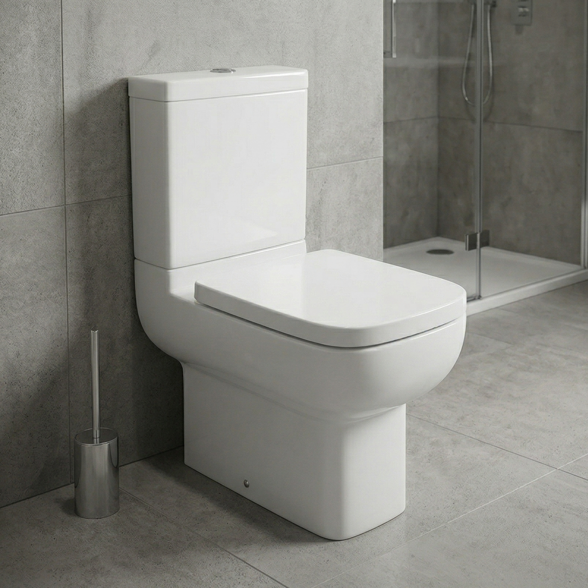 Kartell Options 600 White Close Coupled Rimless Square Toilet with Cistern & Soft Close Seat