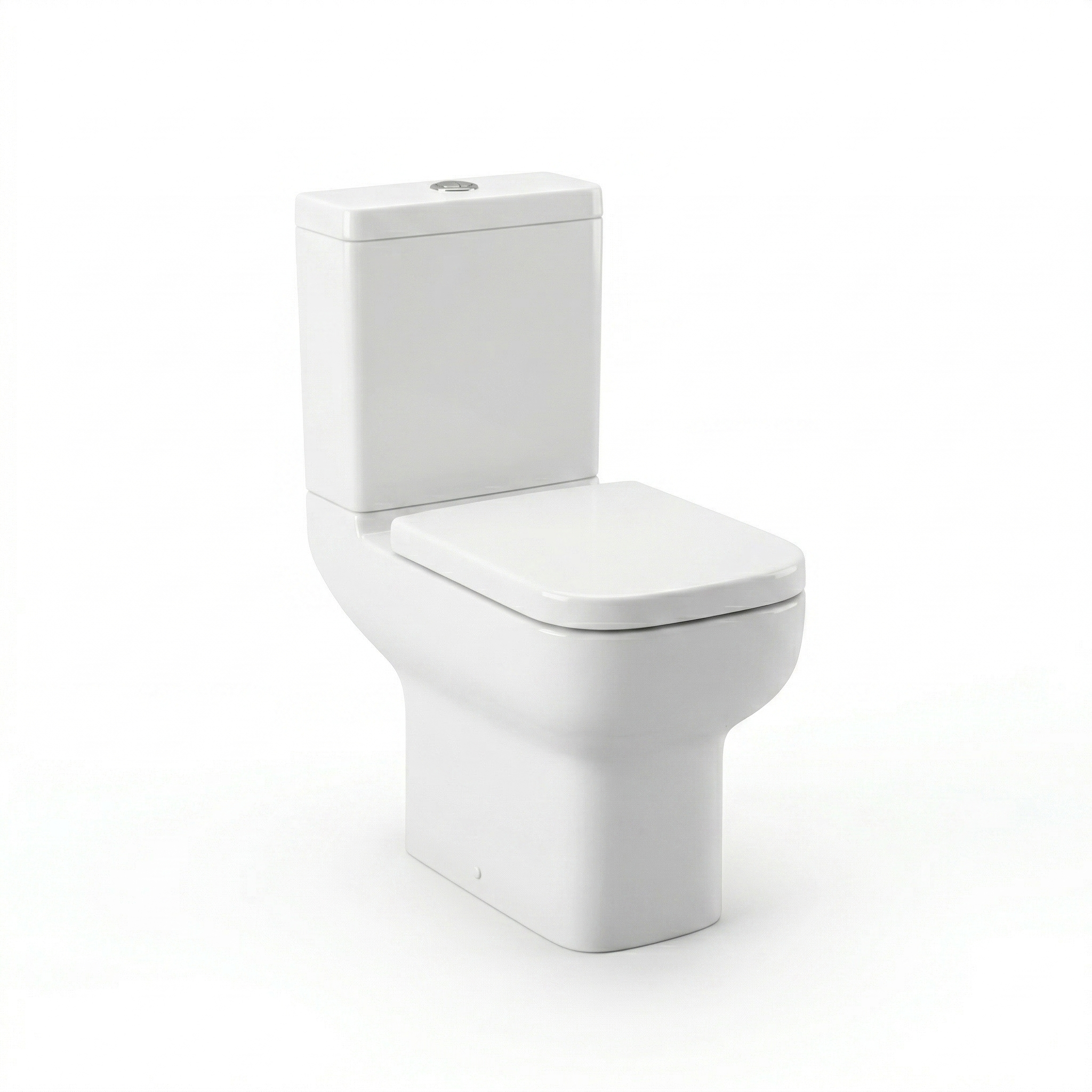 Kartell Options 600 White Comfort Height Close Coupled Rimless Square Toilet with Cistern & Soft Close Seat