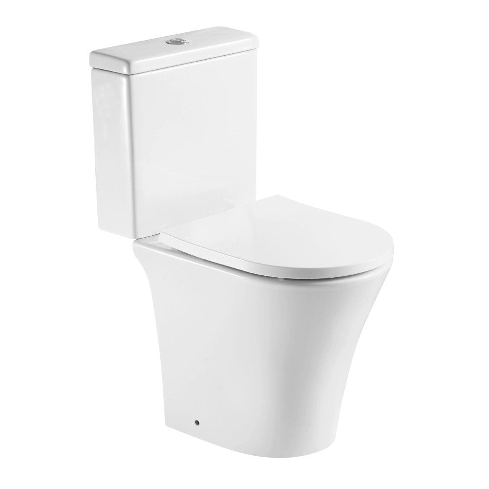Kartell Kameo White Short Projection Rimless Close Coupled D Shape Toilet with Cistern & Soft Close Seat