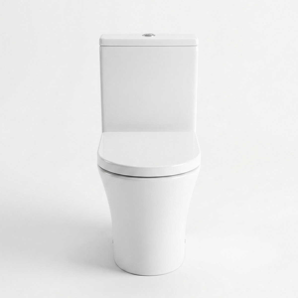 Kartell Kameo White Short Projection Rimless Close Coupled D Shape Toilet with Cistern & Soft Close Seat