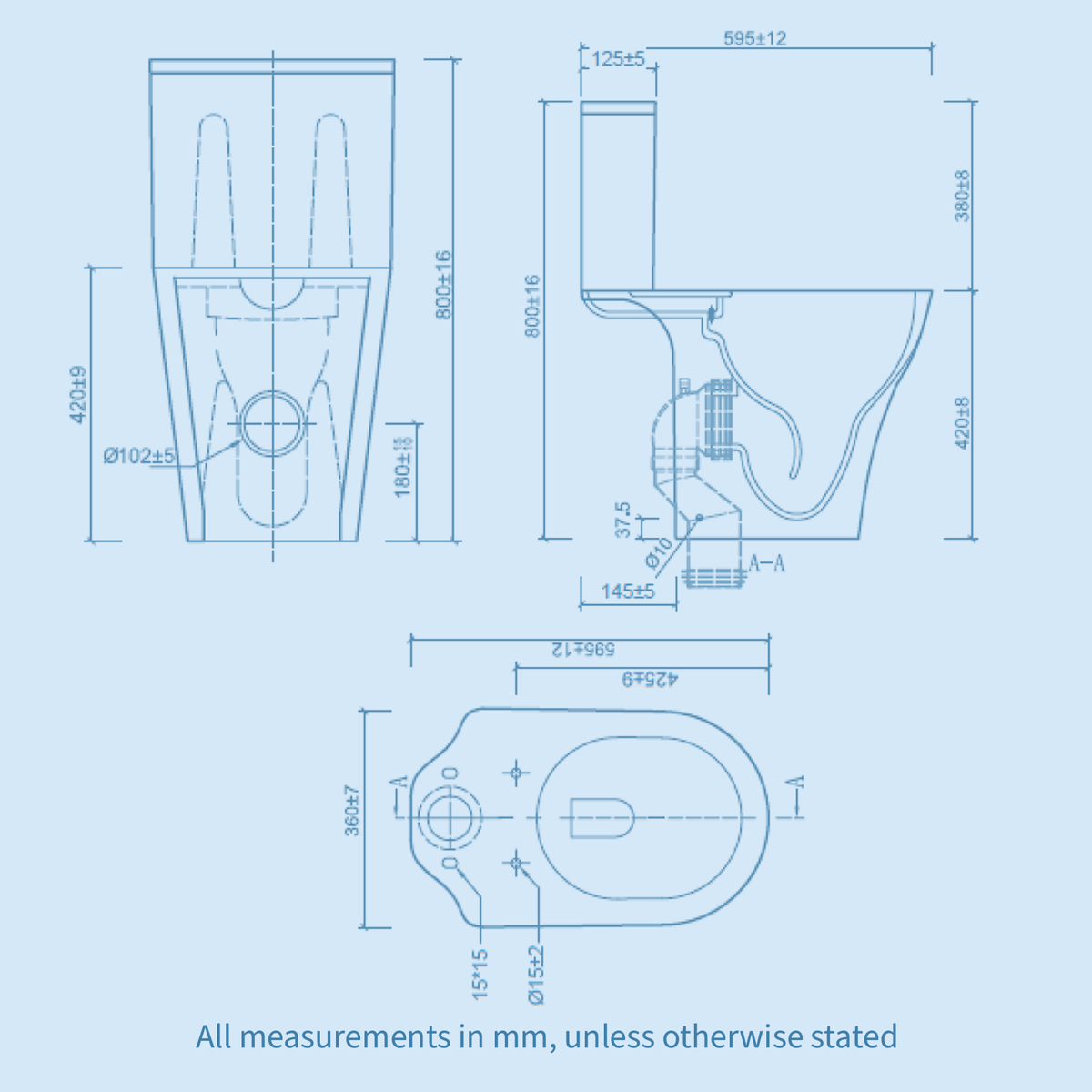 Kartell Kameo White Short Projection Rimless Close Coupled D Shape Toilet with Cistern & Soft Close Seat