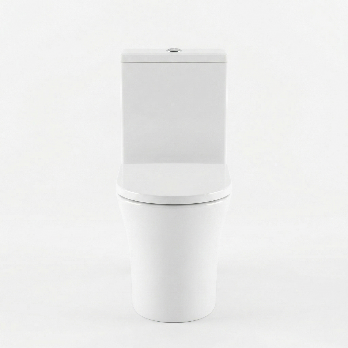 Kartell Kameo White Close to Wall Rimless Close Coupled D Shape Toilet with Cistern & Soft Close Seat