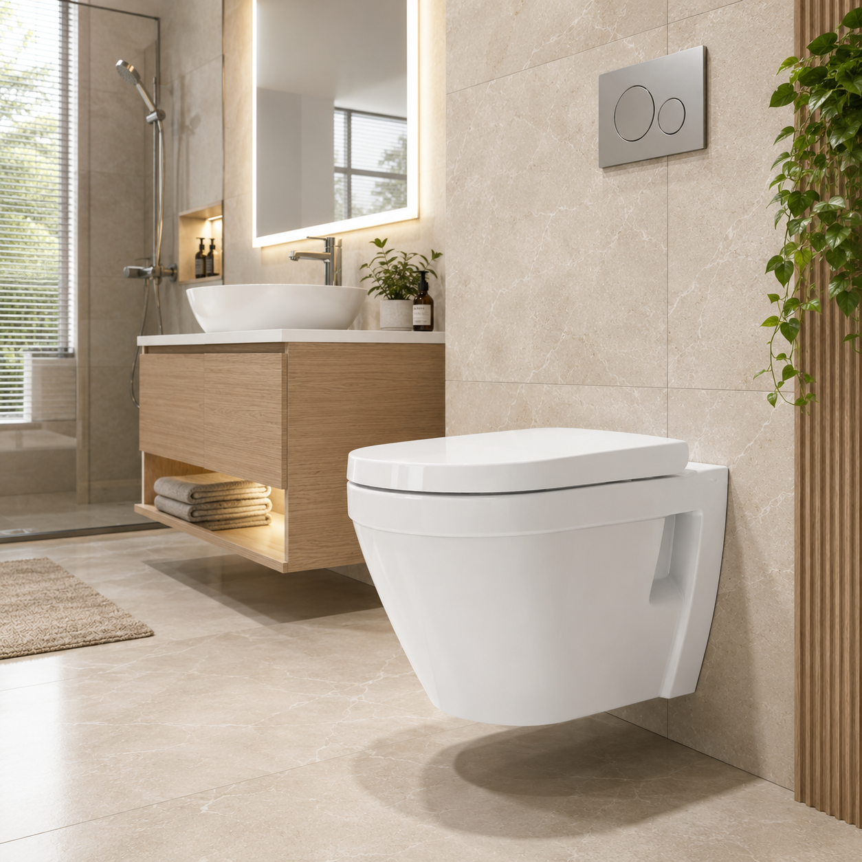 Kartell K-Vit Style Back to Wall Toilet - White