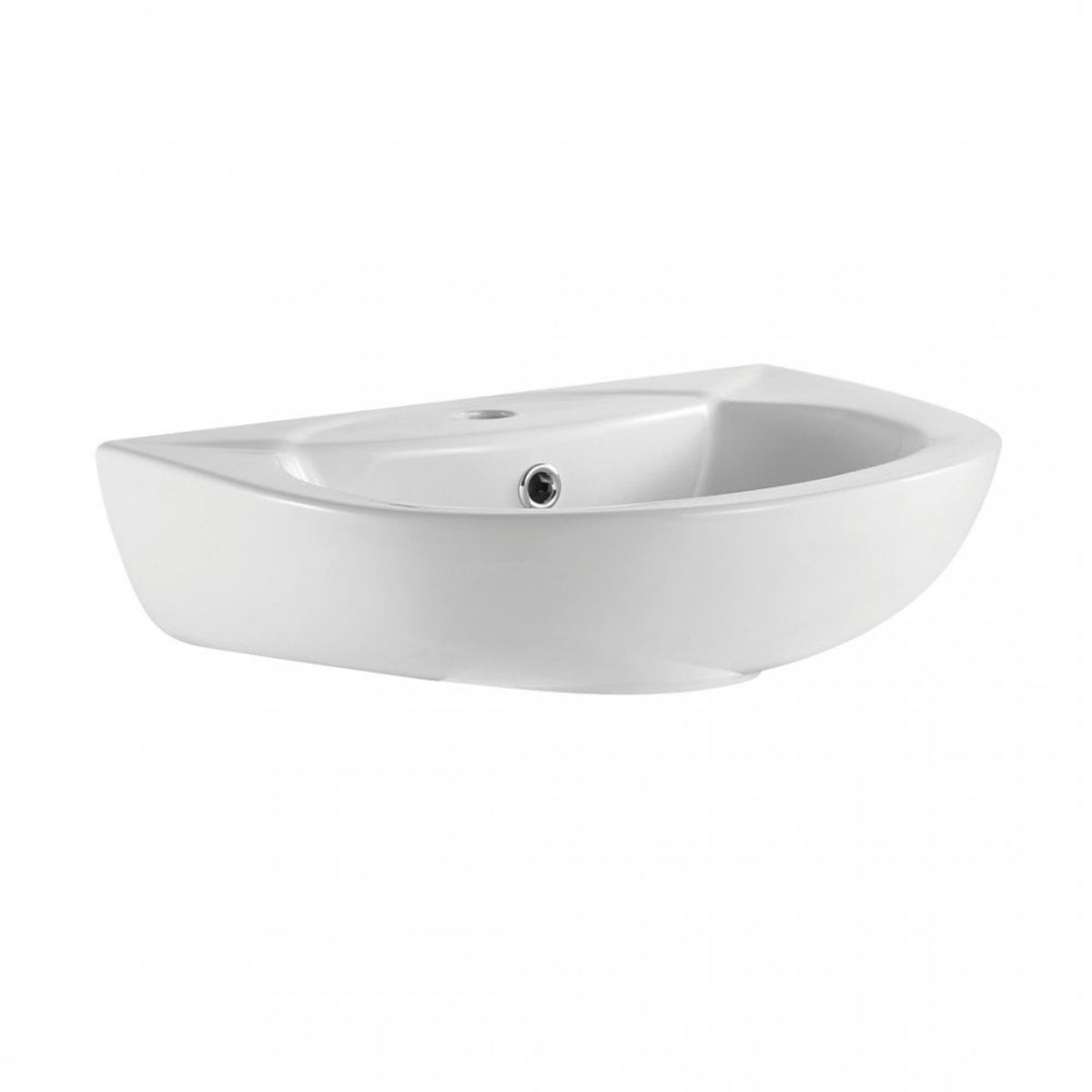 Kartell Proton 540mm White Ceramic Pedestal Basin with 1 Tap Hole- PRO540BAS1