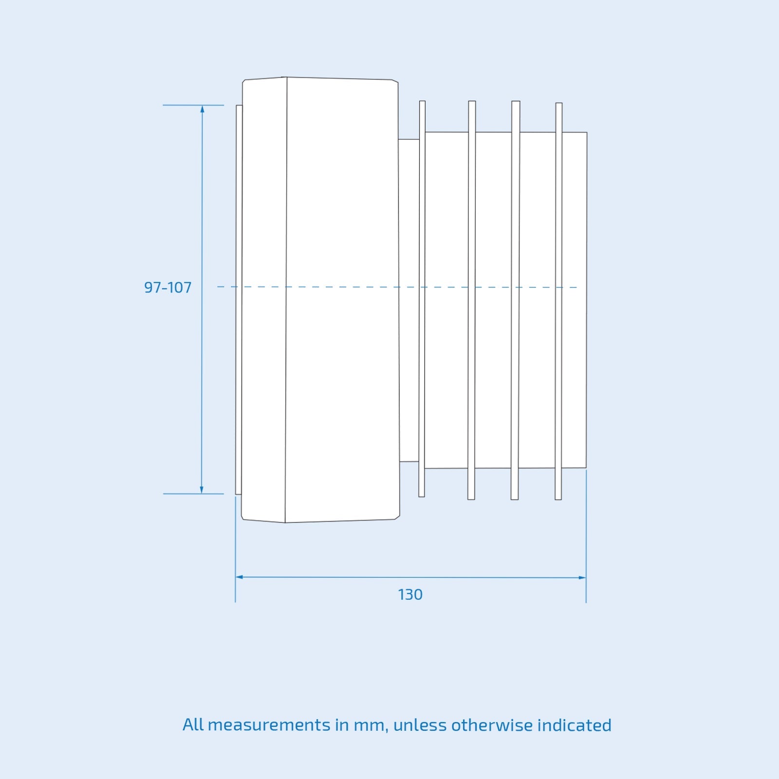 Straight WC Pan Connector to 110mm Soil Toilet Pipe