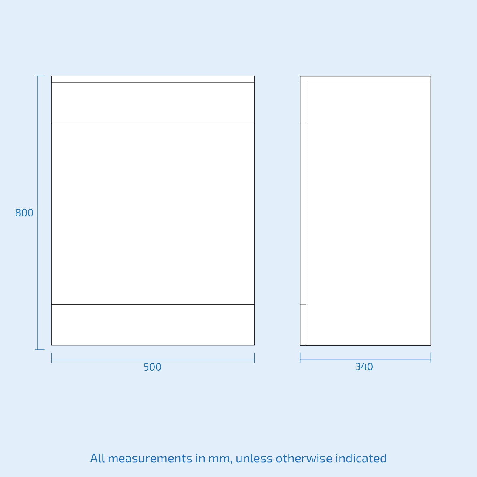 Astley 500mm Light Grey Back to Wall WC Unit Bathroom - Flat Pack