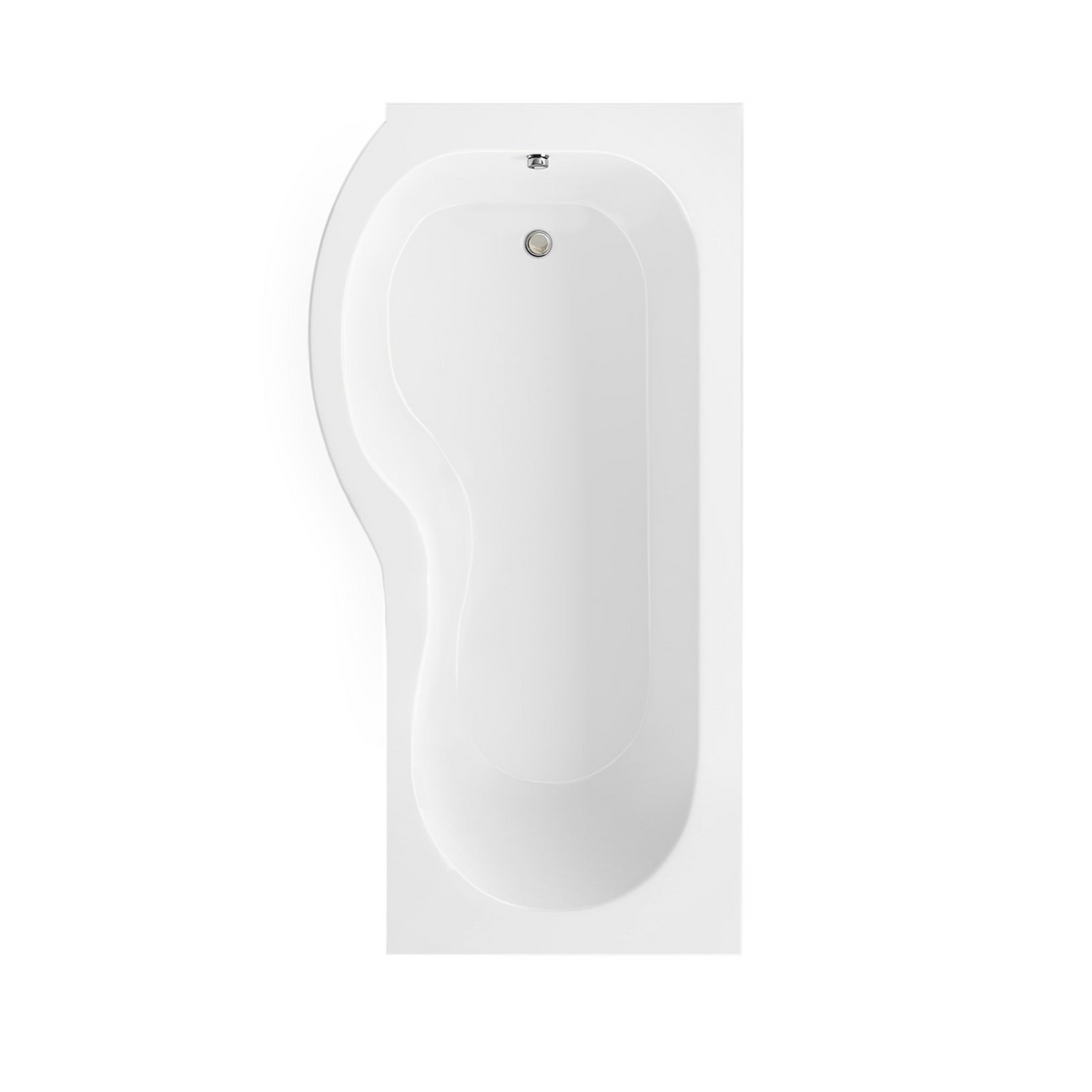 Senore 1700mm LH P-Shaped Bath with Screen & Front Panel, 550mm Basin Vanity Unit & Close Coupled Toilet - Set with Chrome Fittings