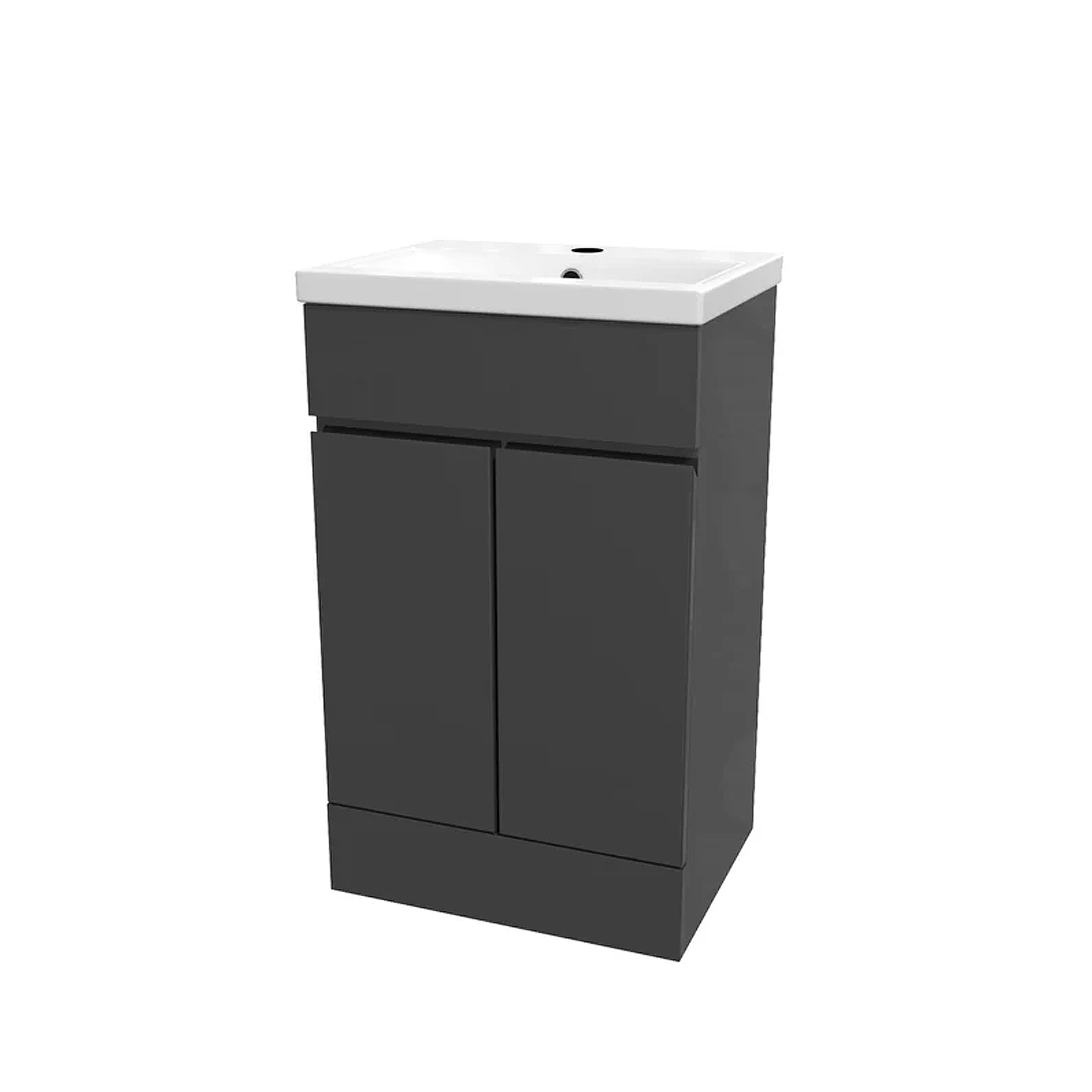 Alaska Cloakroom 500mm Dark Grey PVC Freestanding Vanity Basin Unit & Close Coupled Toilet with Soft Close Seat