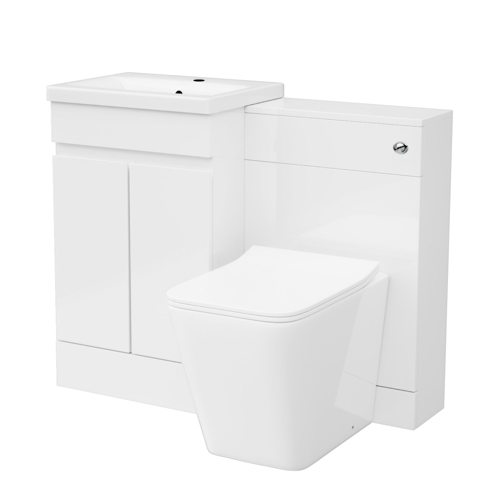 Alaska PVC White Freestanding 500mm 2 Doors Vanity & WC Unit & BTW Toilet