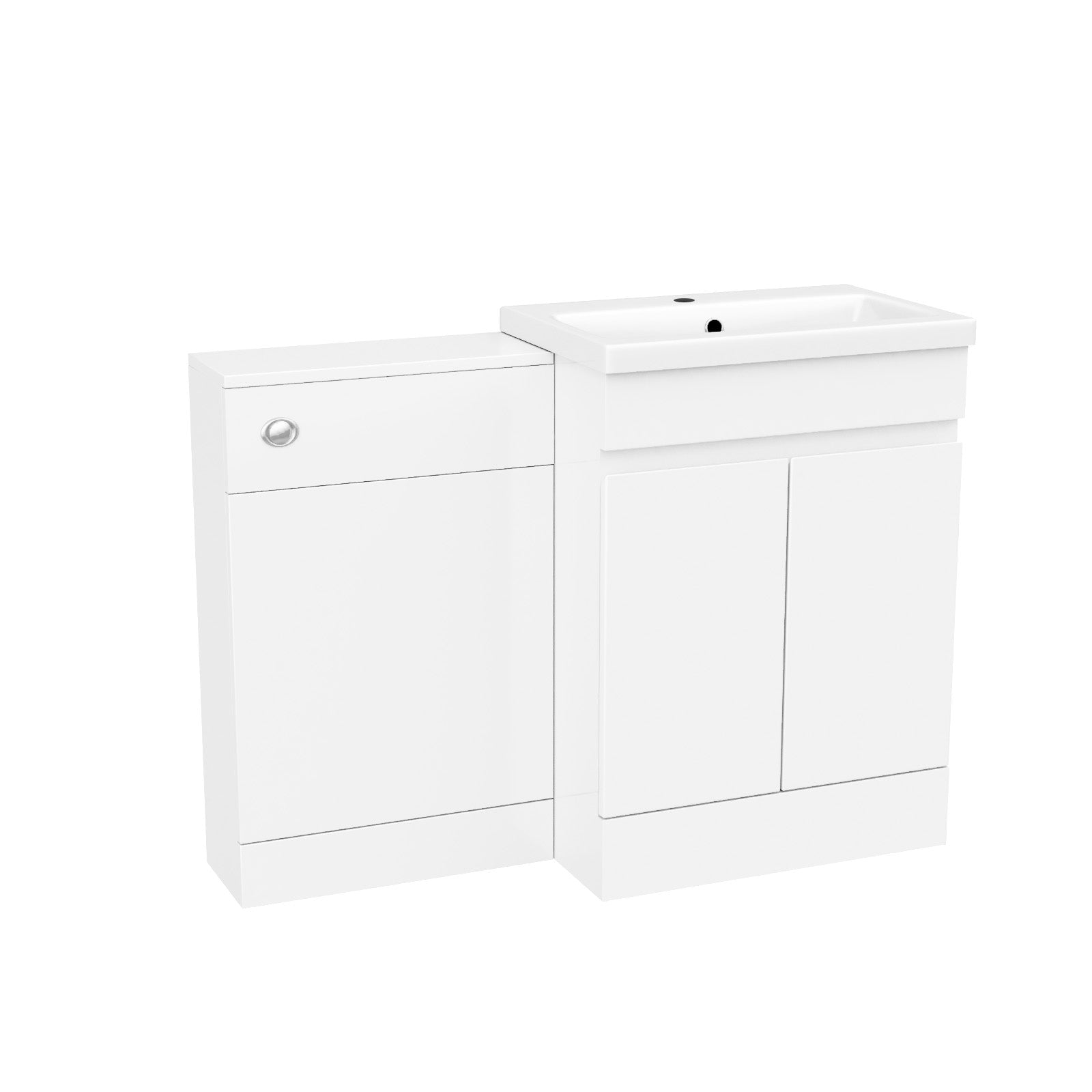 Alaska White Freestanding PVC 600mm 2 Doors Vanity & WC Unit