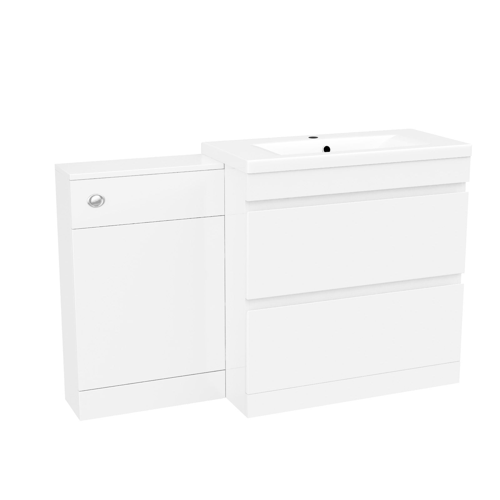 Alaska White Freestanding PVC 800mm 2 Drawers Vanity & WC Unit
