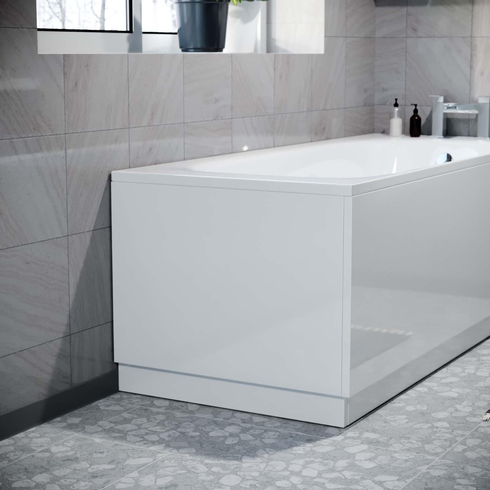 Modern 1700 x 700mm White Front End Bath Panel Durable PVC + Plinth Gorge