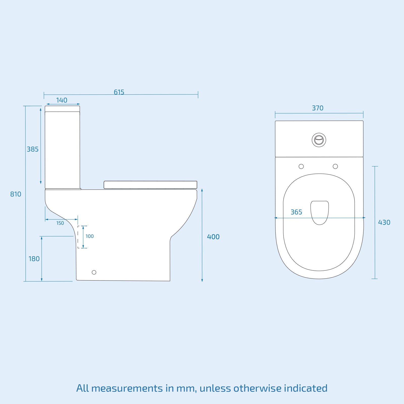 Alaska 500mm Steel Grey Basin Vanity Unit & Rimless Close Coupled Toilet