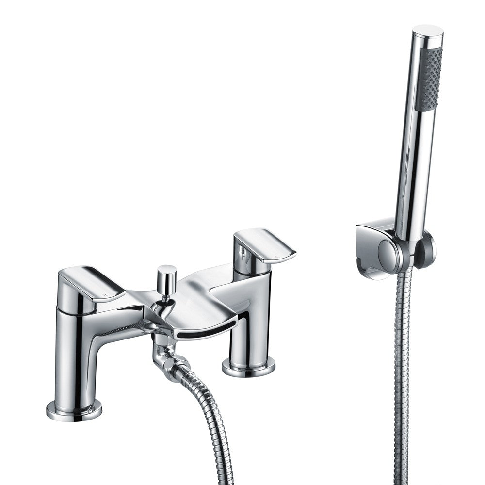 Centa Modern Chrome Waterfall Bath Shower Mixer Tap With Pencil Handset Kit