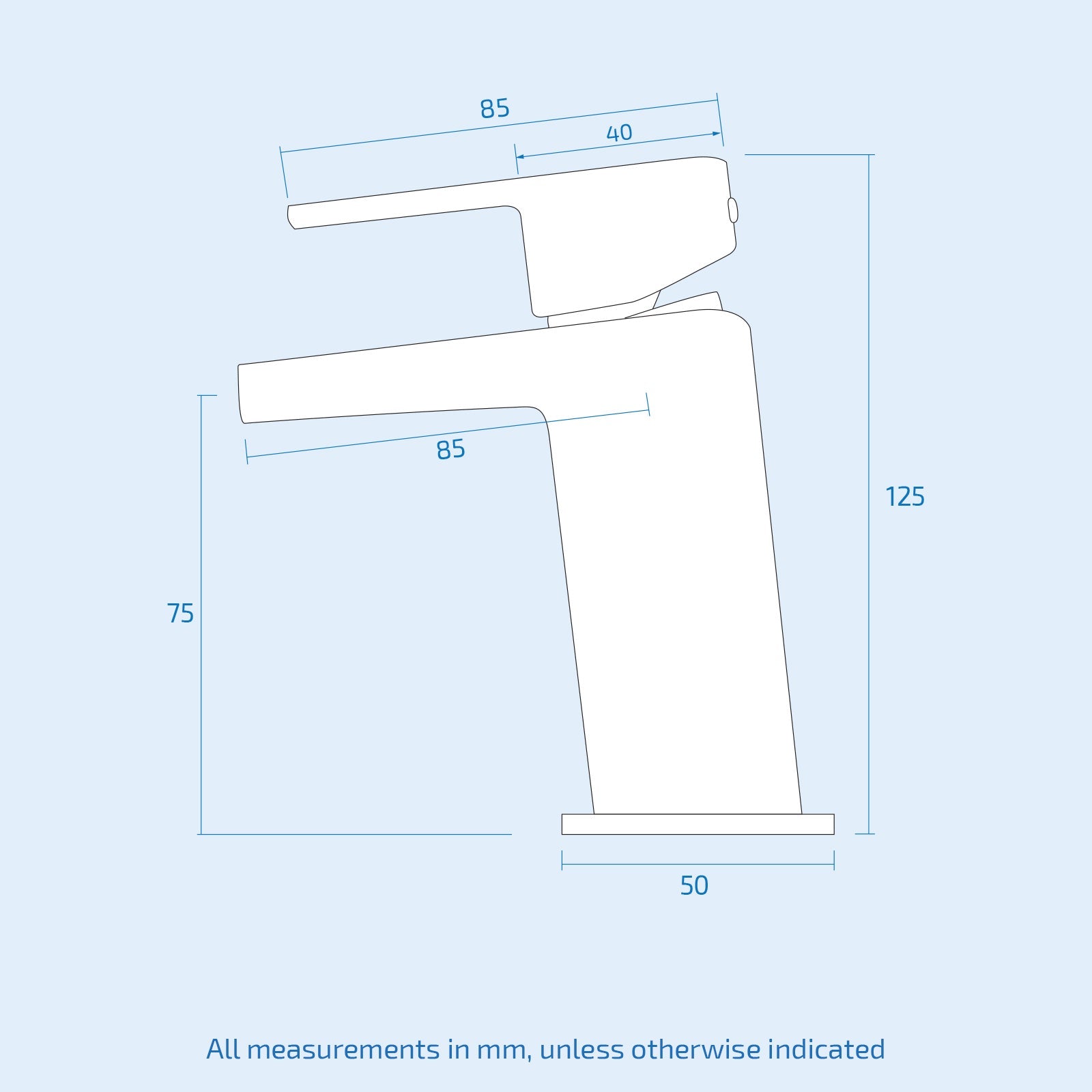 Centa Modern Waterfall Basin Single Lever Mixer Tap & Bath Filler Tap