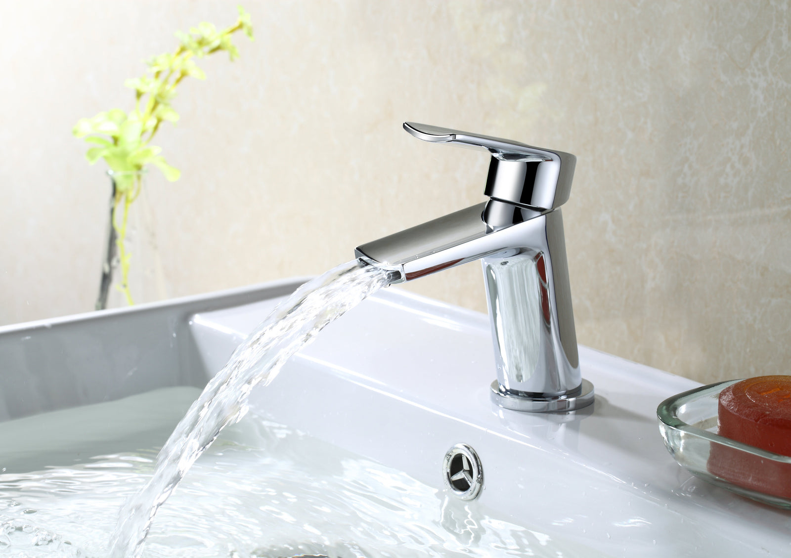 Centa Modern Waterfall Basin Single Lever Mixer Tap & Bath Filler Tap