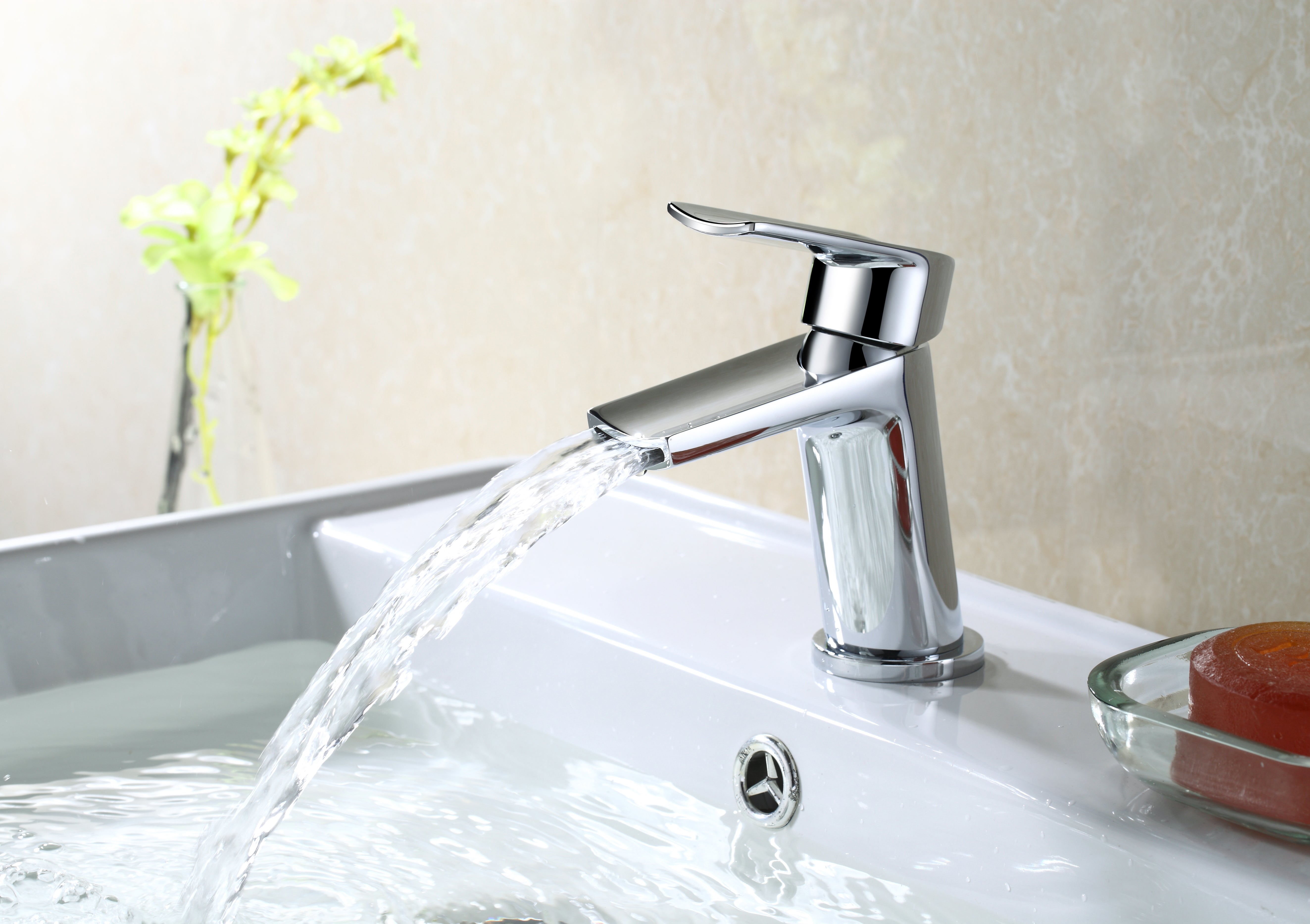 Centa Modern Waterfall Basin Single Lever Mixer Tap & Bath Filler Tap