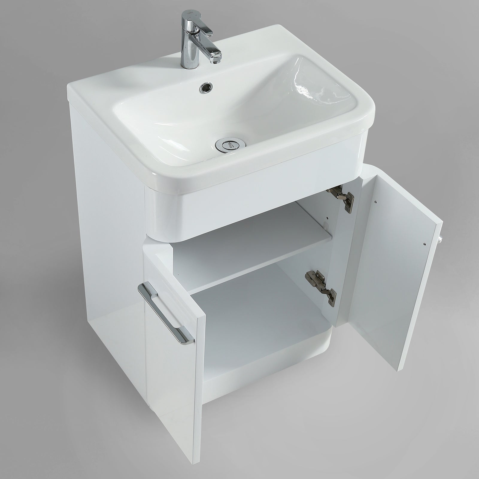 Afern 600mm Basin Vanity Unit & Rimless WC Toilet White