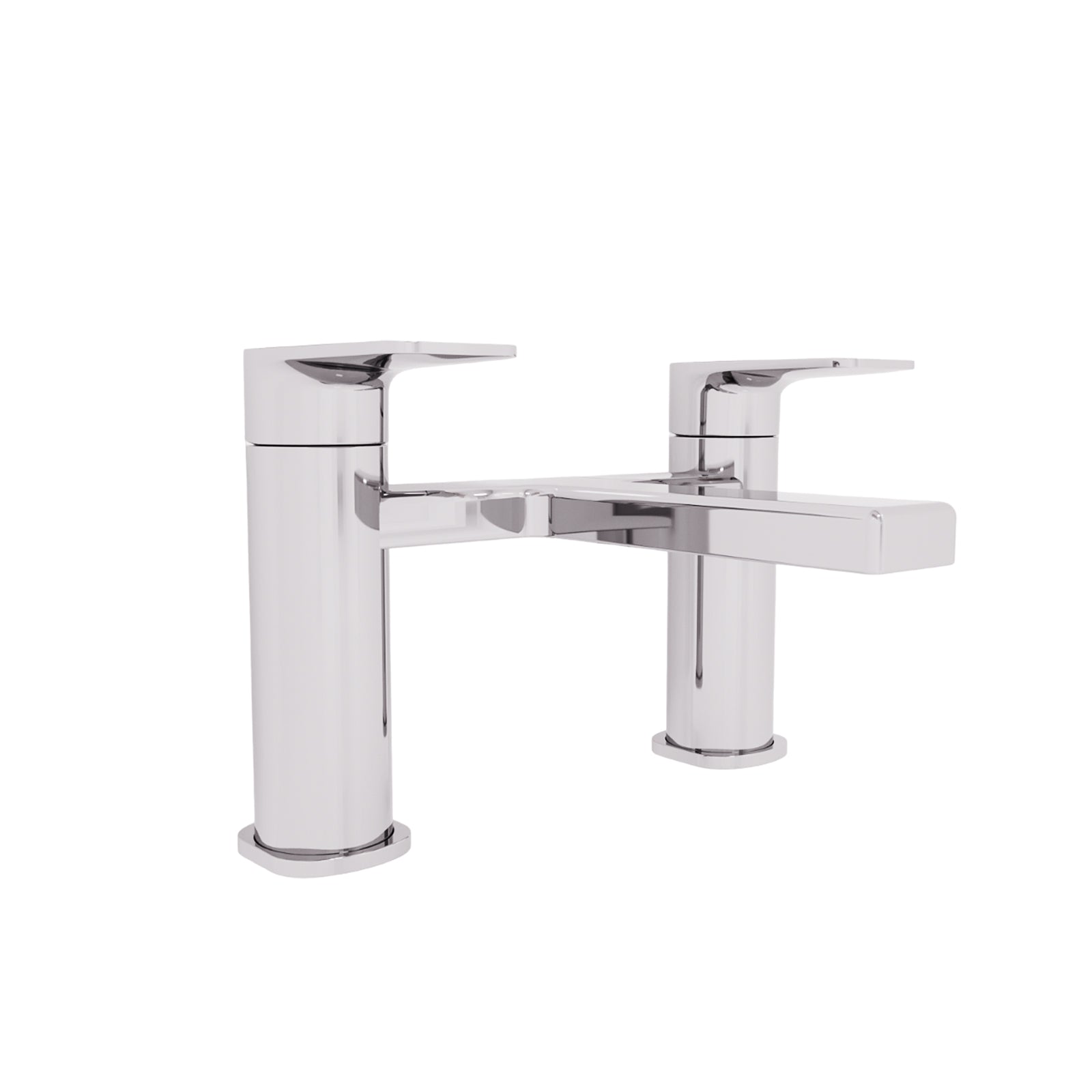 Gisela Round Deck Mounted Brass Mono Twin Lever Bath Mixer Chrome