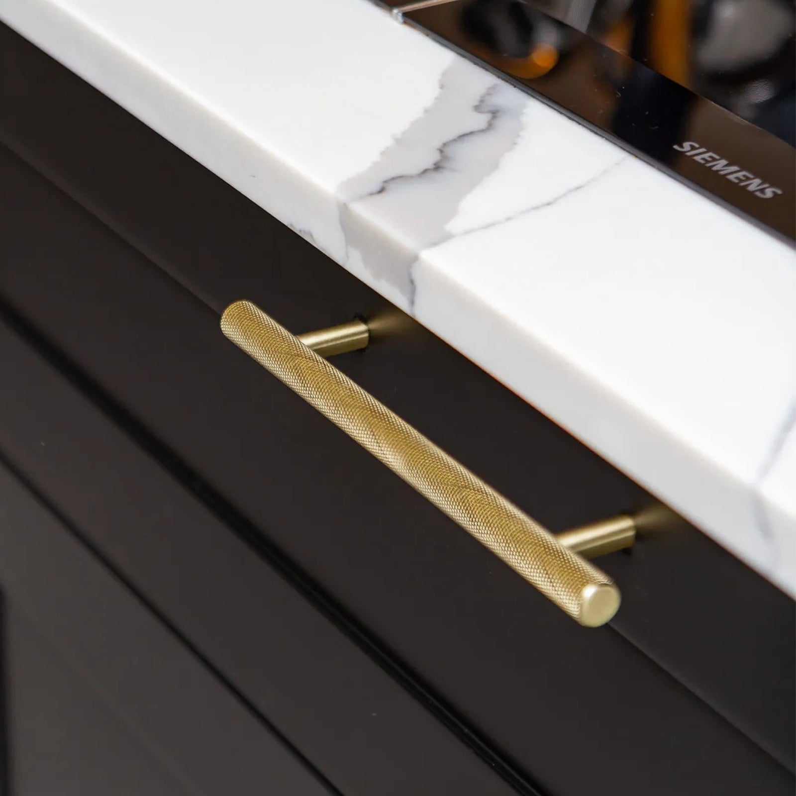 Brushed Brass 380mm Handles For Vanity Drawer With Fixing