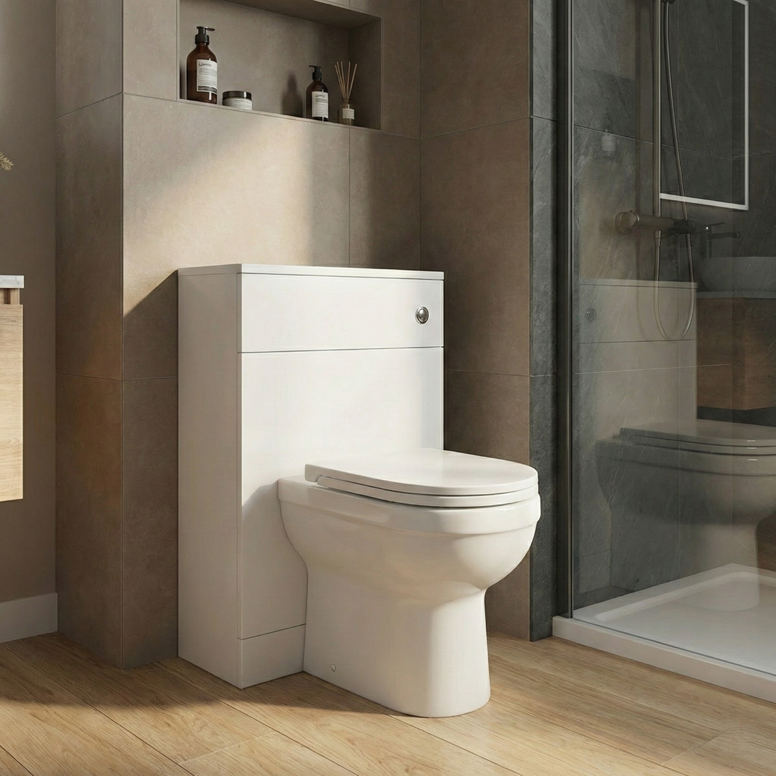 Melbourne White Back To Wall WC Toilet Unit + Soft Close Seat