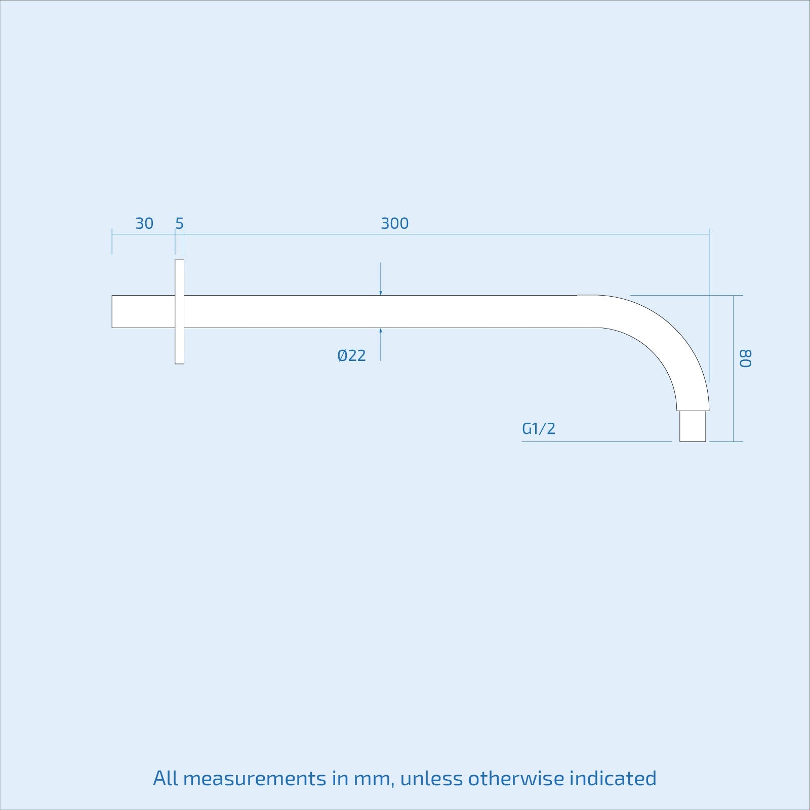 Lily LED Brass Overhead Shower with Round 1 Way Concealed Thermostatic Mixer