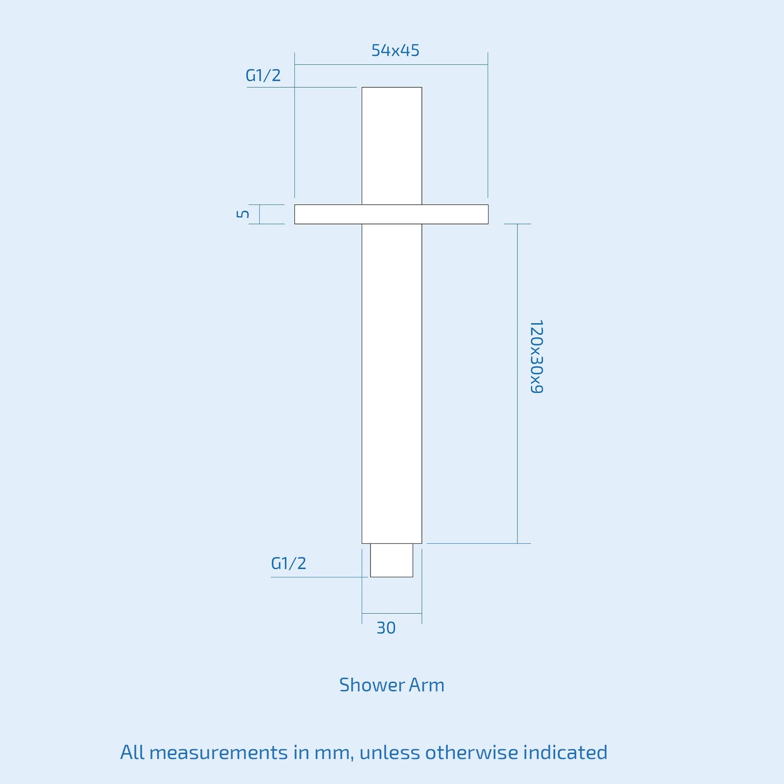 Lotus Square Slim Ceiling 2 Dial 1 Way Brass Valve Thermostatic Shower Set