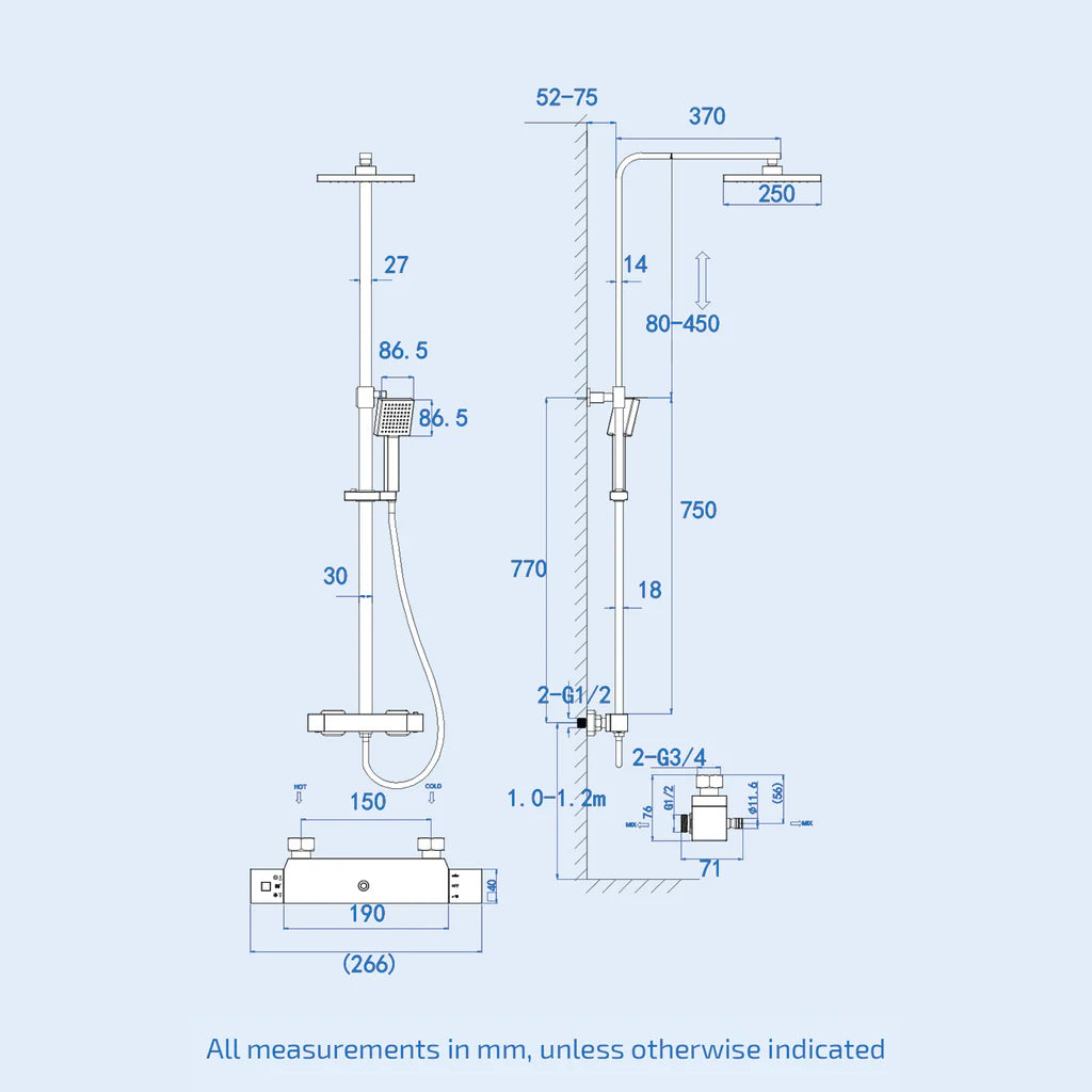 Chrome Thermostatic Shower Mixer Cool Touch