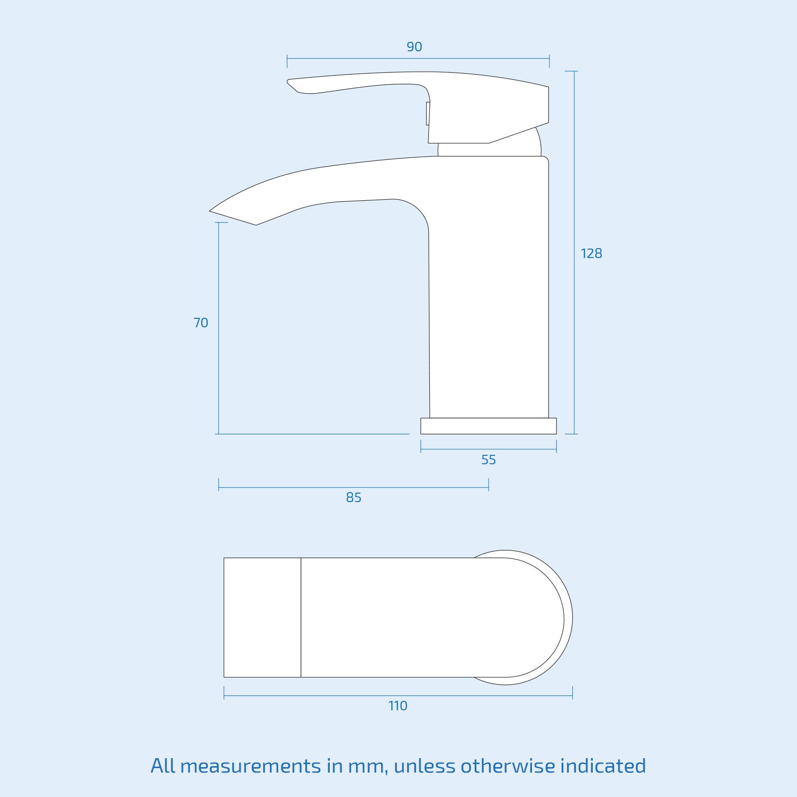 Matt Black Mini Cloakroom Bathroom Basin Mono Mixer Tap