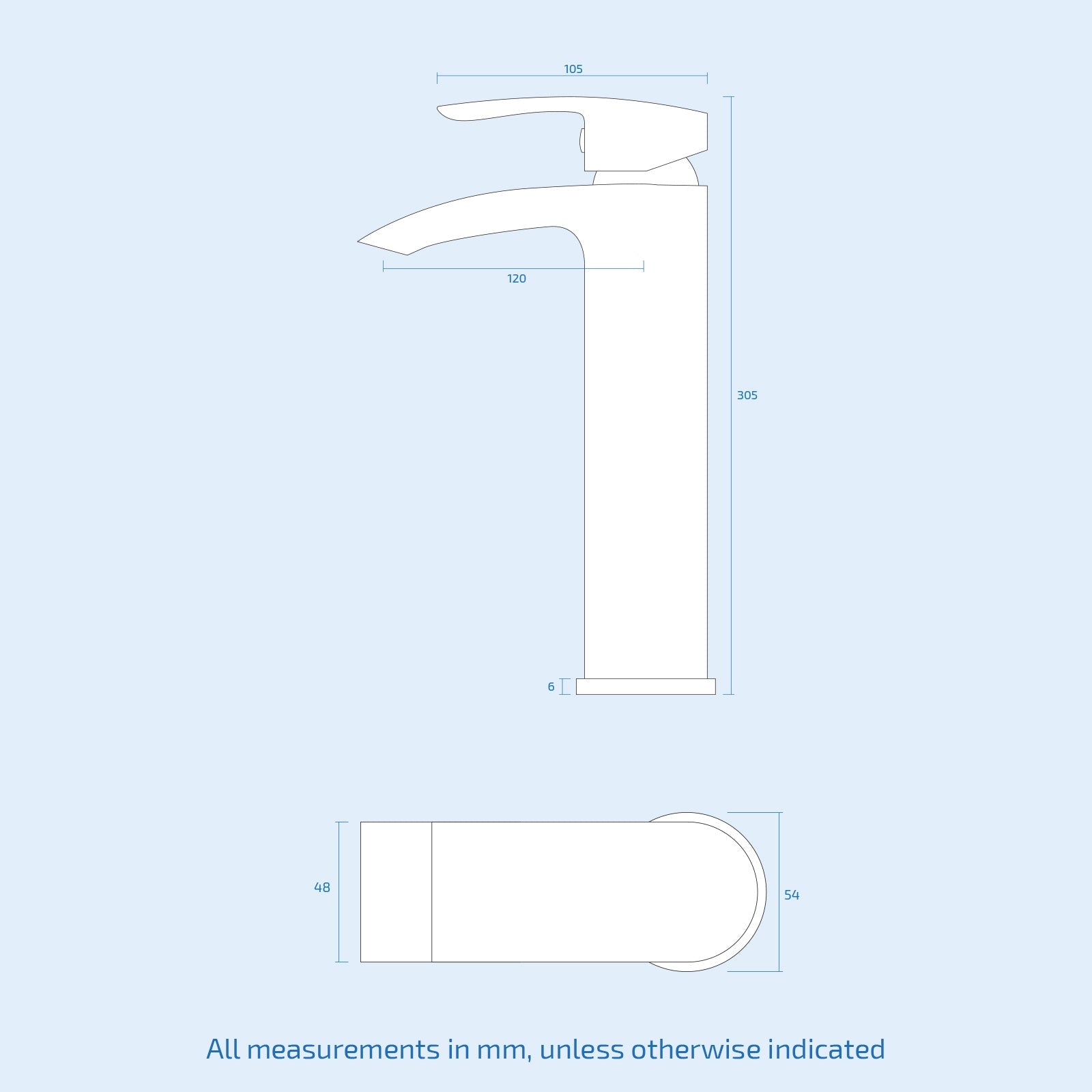 Vago Modern Matte Black Waterfall High Rise Tall Basin Mixer Tap & Waste