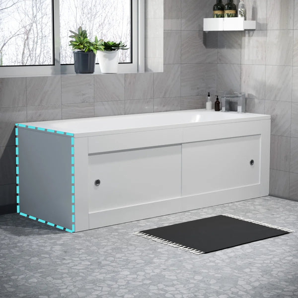 White PVC 700mm End Bath Panel - Adjustable Height