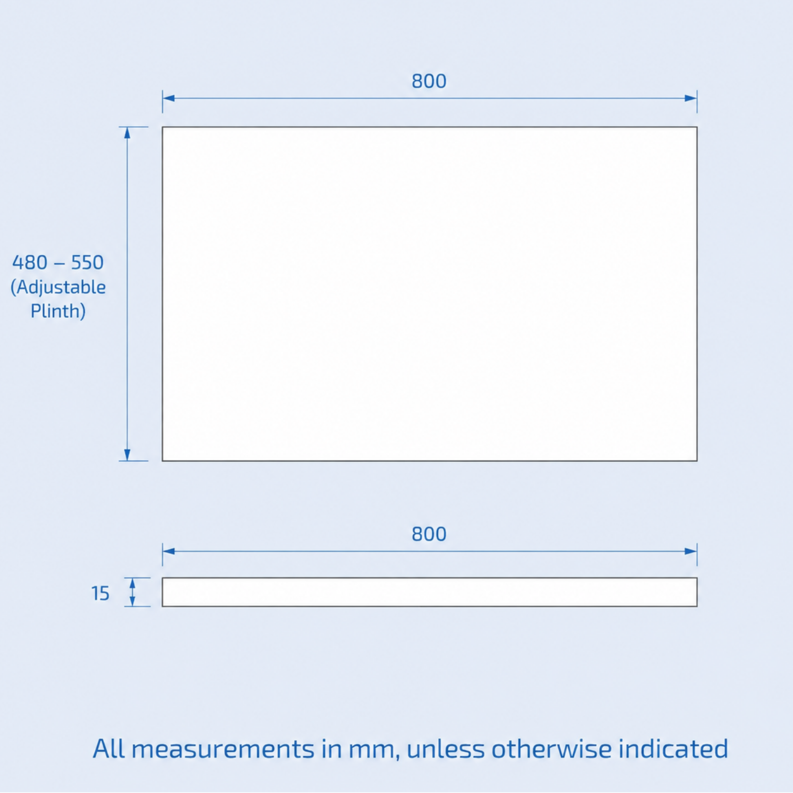 White PVC 800mm End Bath Panel - Adjustable Height
