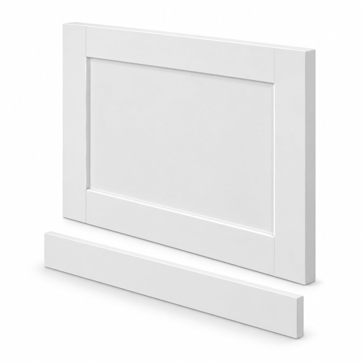 White PVC 800mm W x 550mm H End Bath Panel + Plinth - Adjustable Height