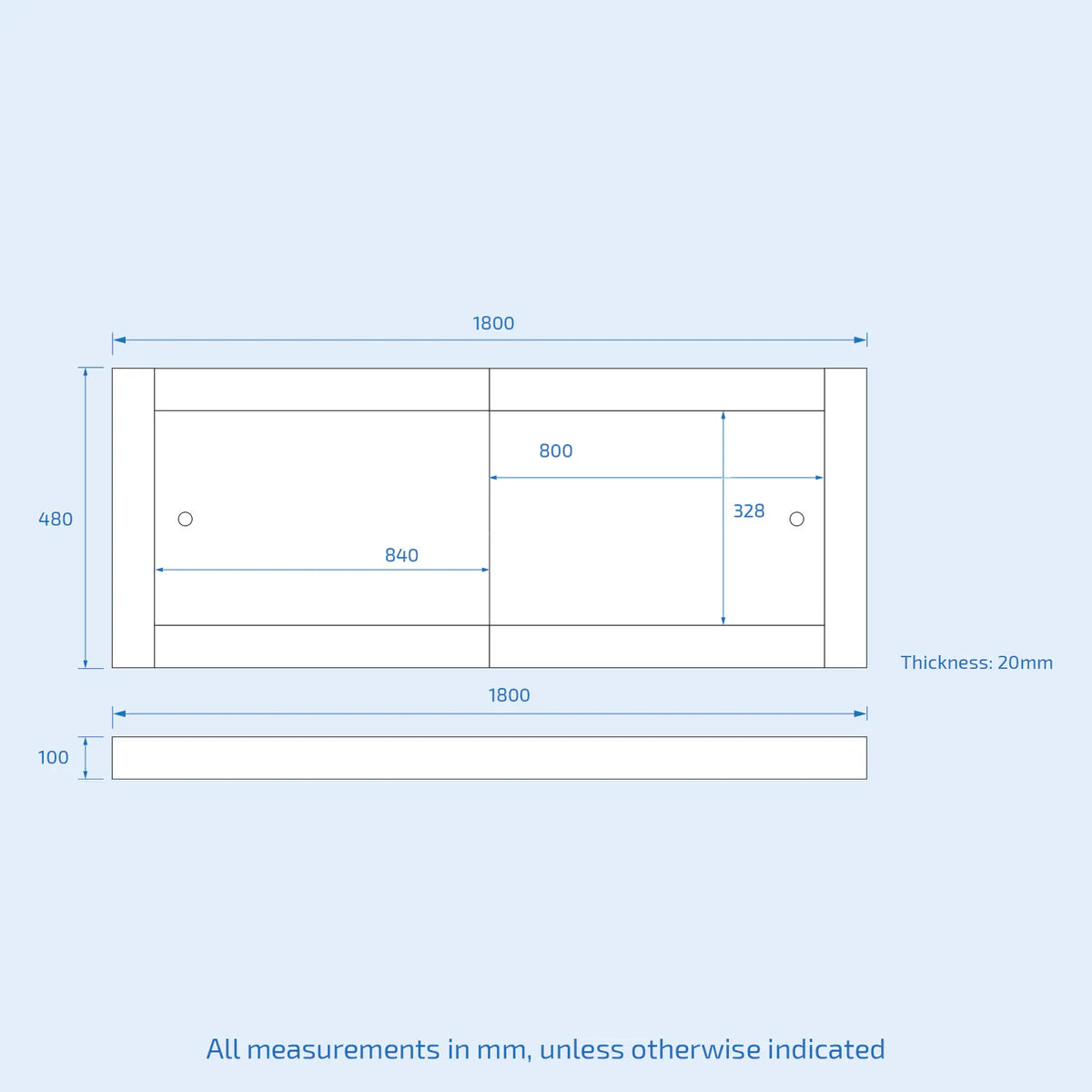 Dark Grey PVC 1800mm 2 Sliding Doors Bath Front Panel