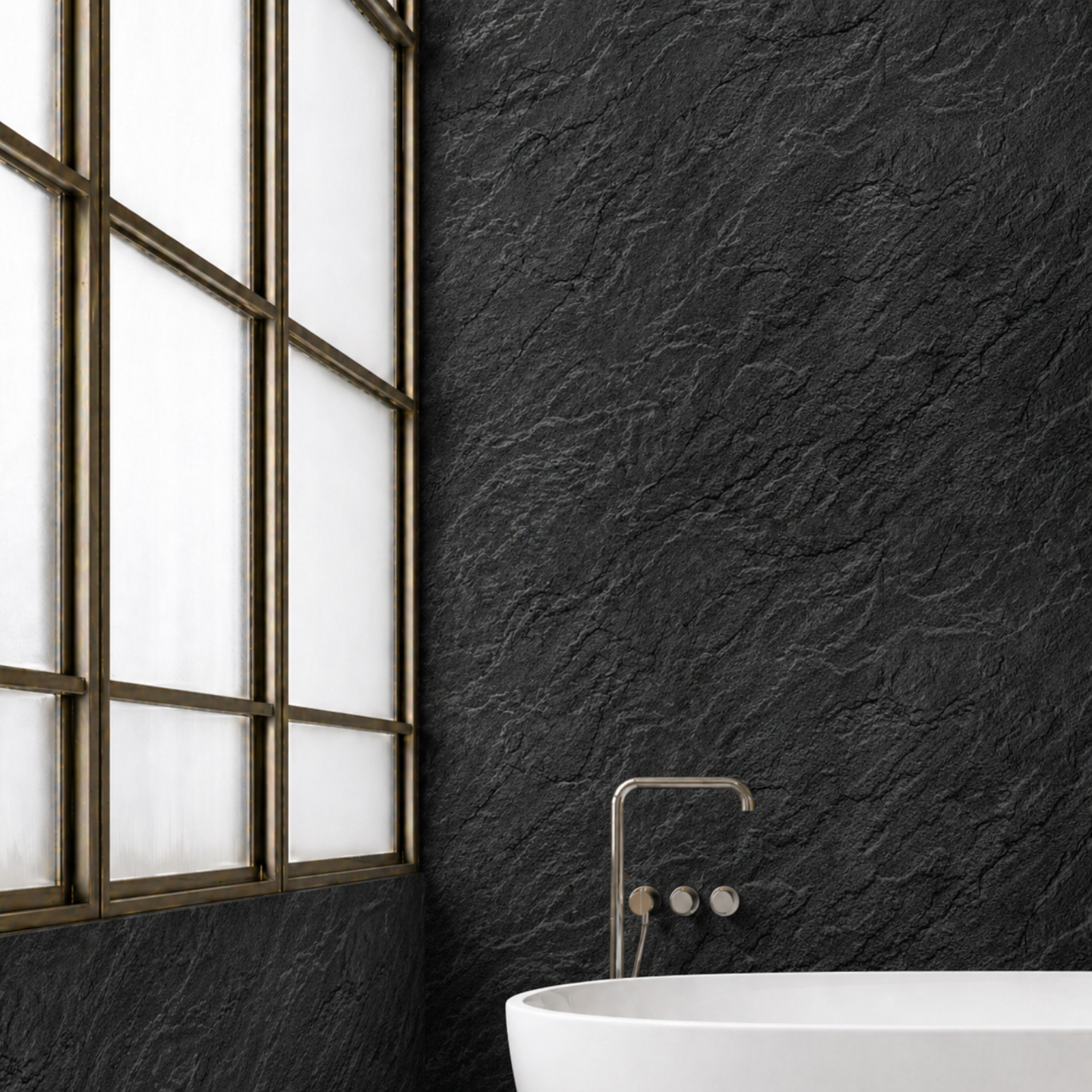 Slate Dark Grey Matte PVC Shower Wall Panel 1000mm x 2400mm x 10mm