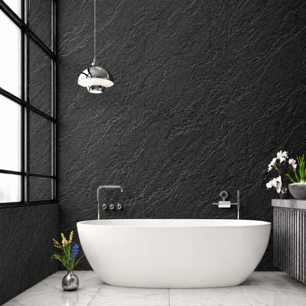 Slate Dark Grey Matte PVC Shower Wall Panel 1000mm x 2400mm x 10mm